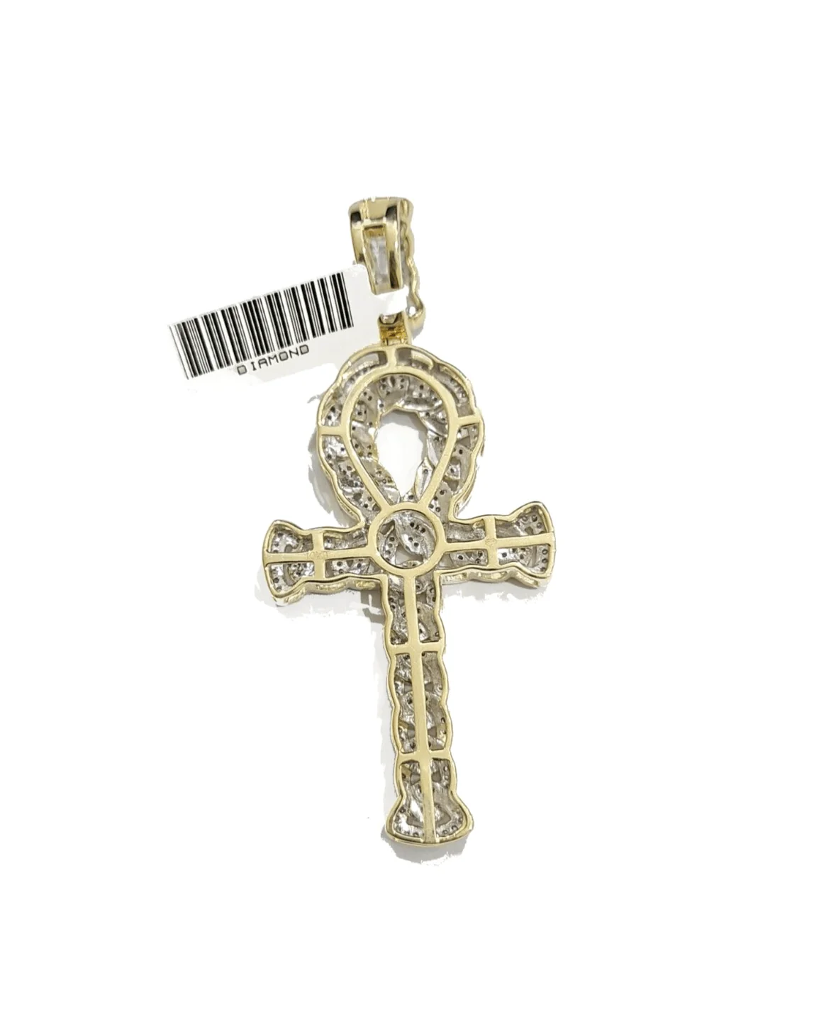 Real 10k Yellow Gold Cross Diamond Charm Pendant 2.5'' inches Genuine 10kt - Image 5