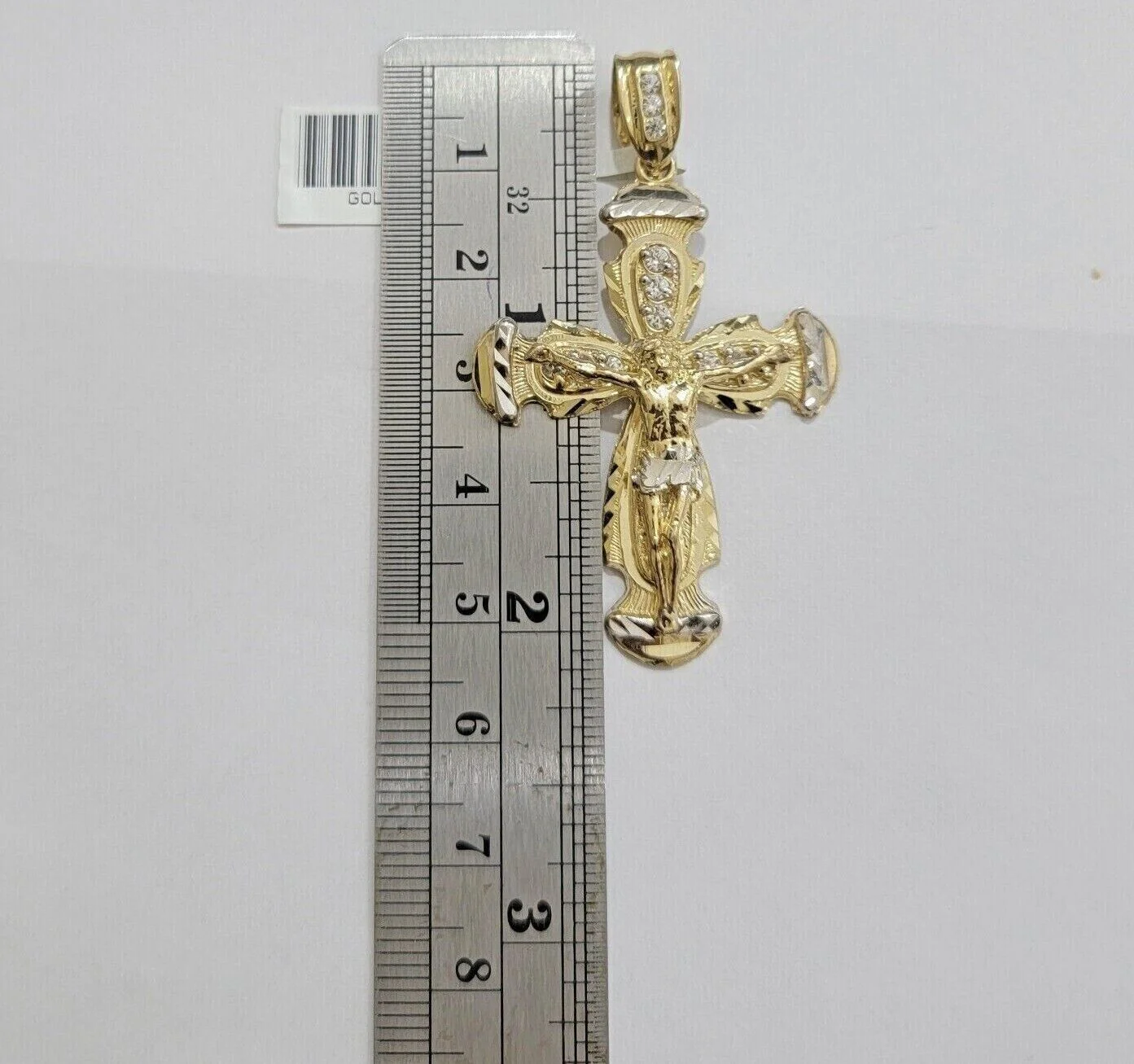 Real 10k Yellow Gold Cross pendant With Rope Chain Necklace 5mm 22" SET Charm - Image 8