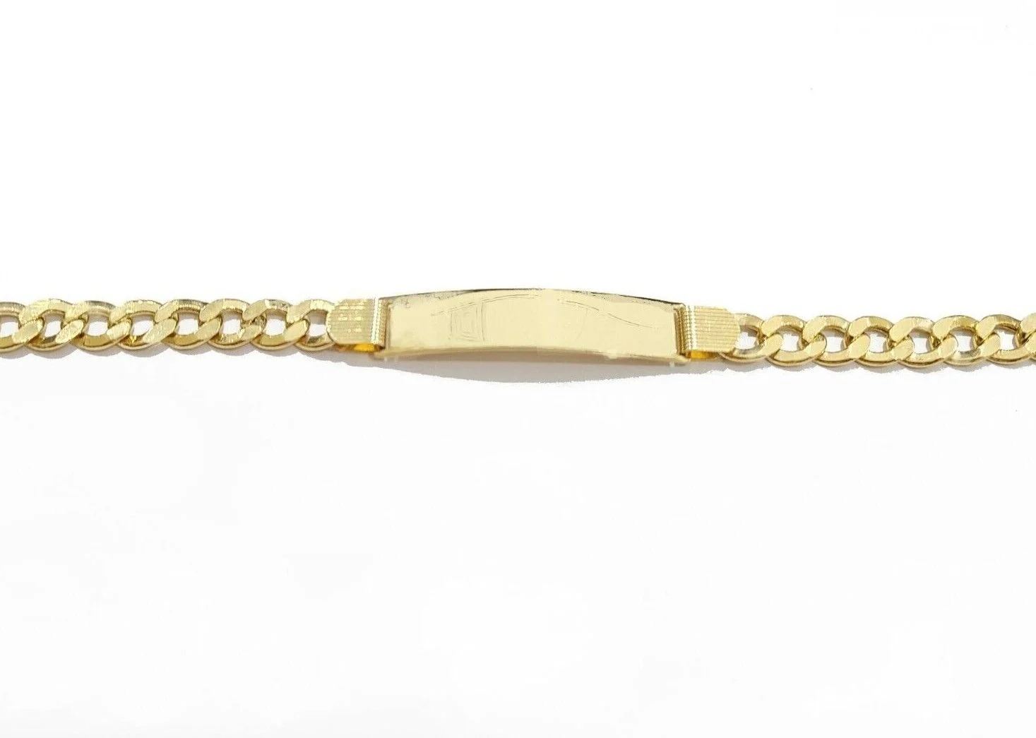 Real 10K Yellow Gold Cuban Curb Link ID Bracelet 8-8.5 inches 8mm 10kt Gold - Image 6