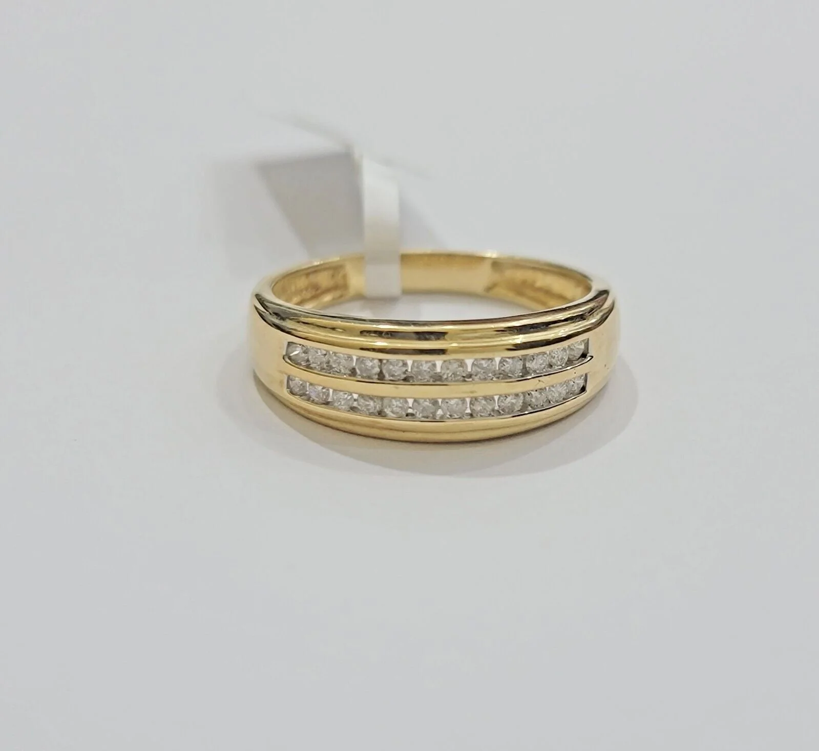 Real 10k Yellow Gold Diamond Mens Band Ring Wedding Engagement Anniversary - Image 4