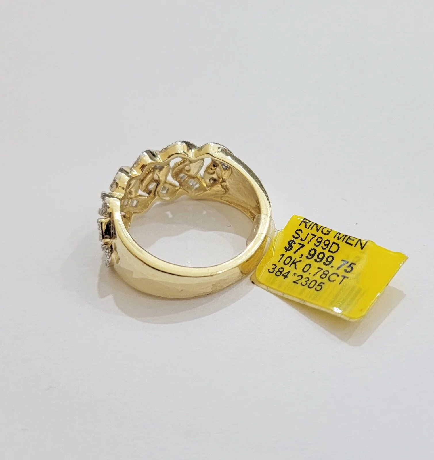 Real 10k Yellow Gold Diamond Mens Ring Cuban Link 0.78CT Natural Diamond All Sizes - Image 4