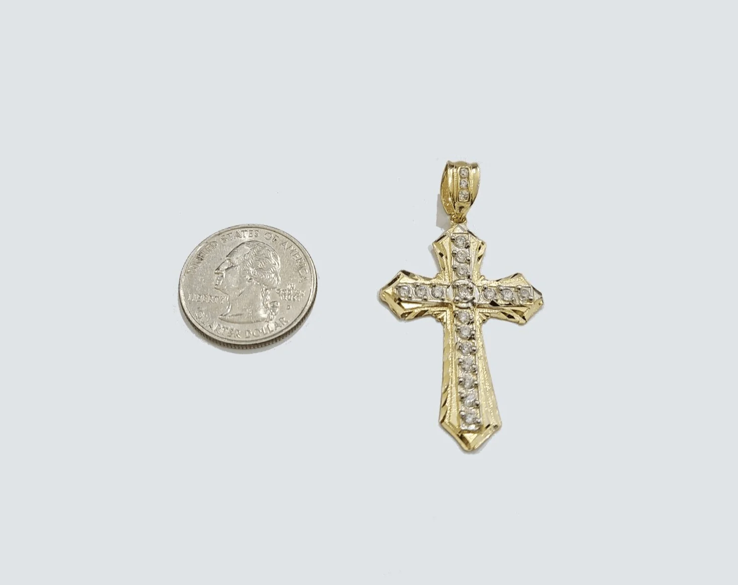 Real 10k Yellow Gold Franco Chain 2.5mm 24" inch Necklace Jesus Cross Charm 10kt - Image 10