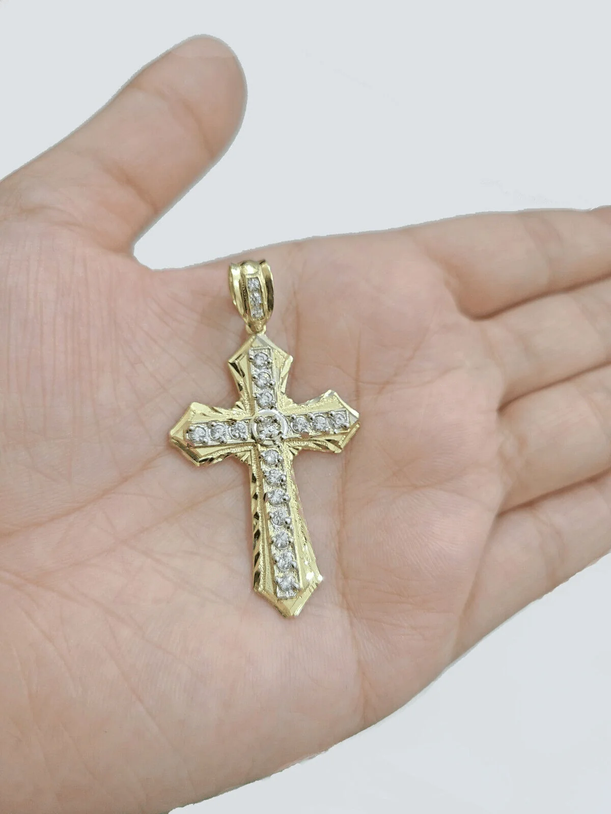 Real 10k Yellow Gold Franco Chain 2.5mm 28" inch Necklace Jesus Cross Charm 10kt - Image 8