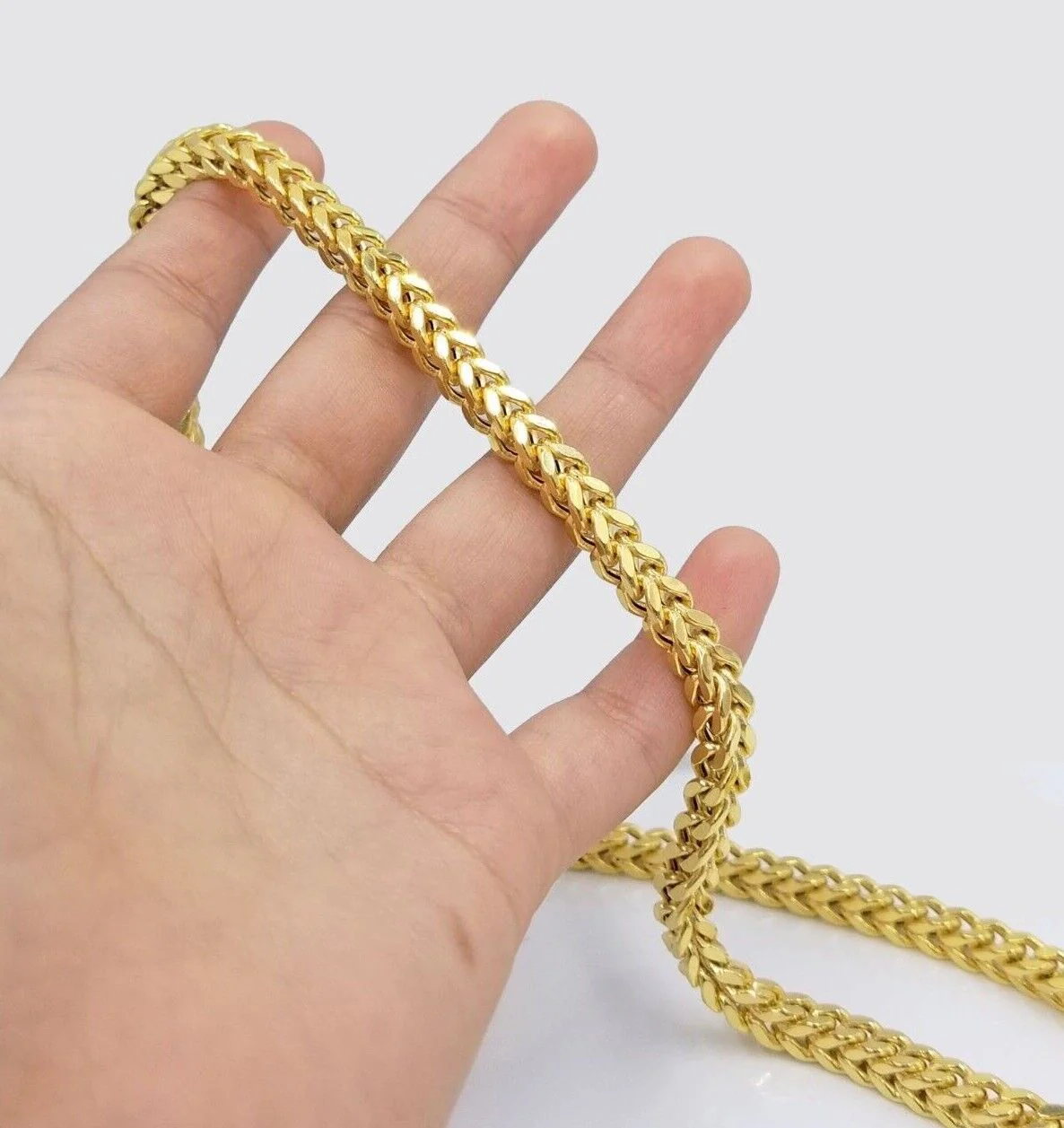 Real 10k Yellow Gold Franco Necklace 5mm 24" inch Men's 10kt Chain - Image 7