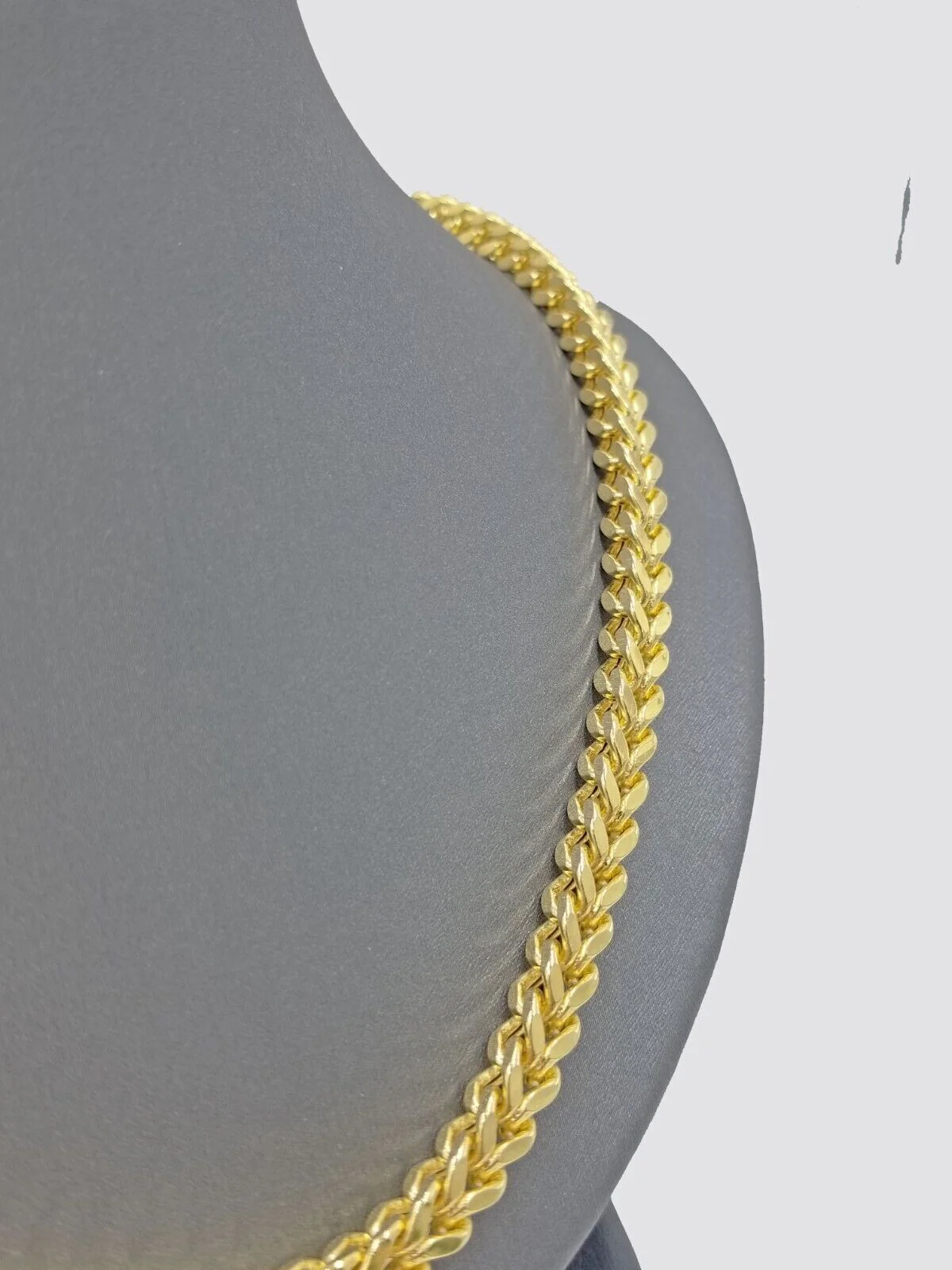 Real 10k Yellow Gold Franco Necklace 5mm 26" inch For Men's 10kt Chain - Image 3