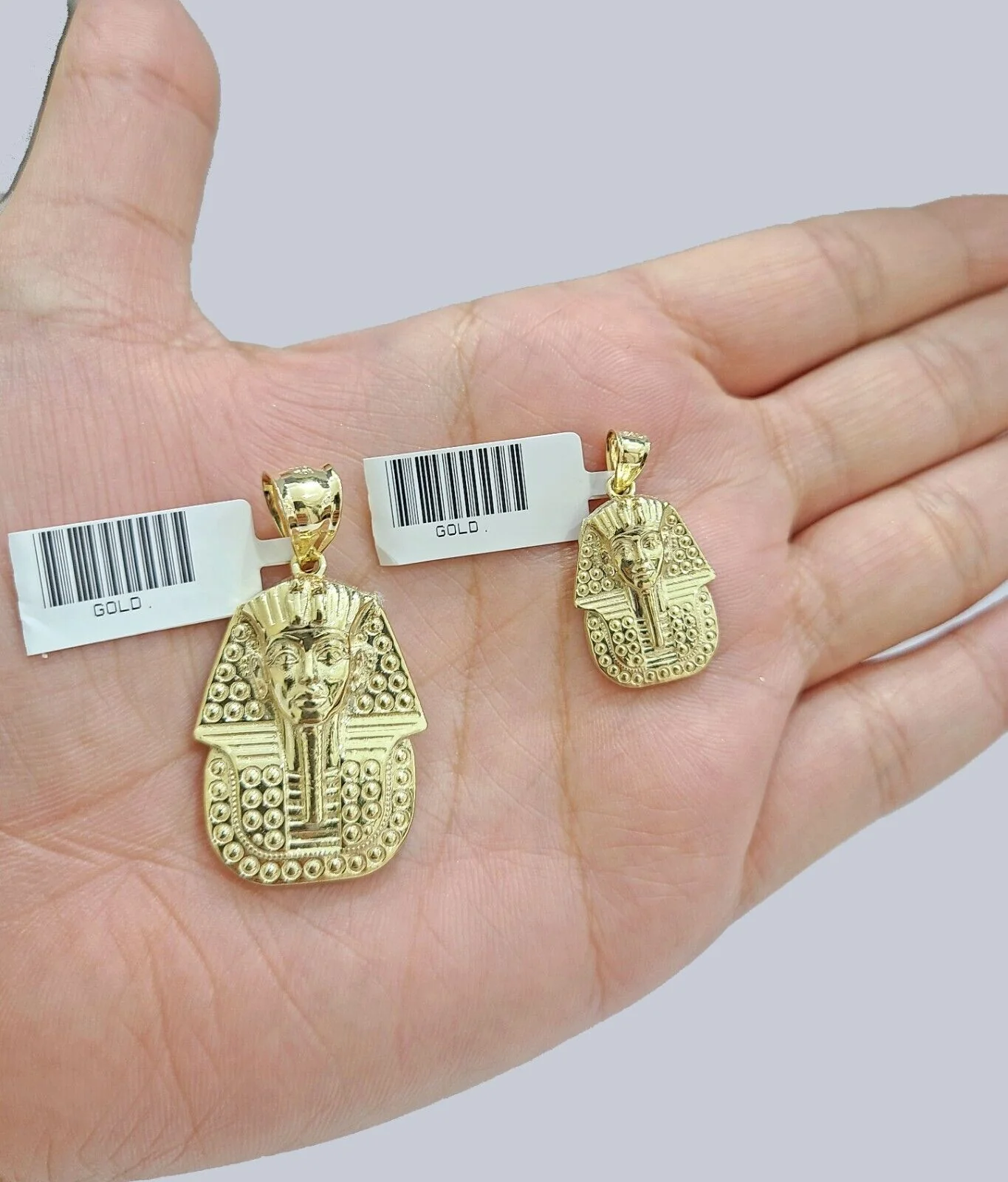 Real 10K Yellow Gold Head Charm for 1-1.5'' inches Gold Pendant - Image 3