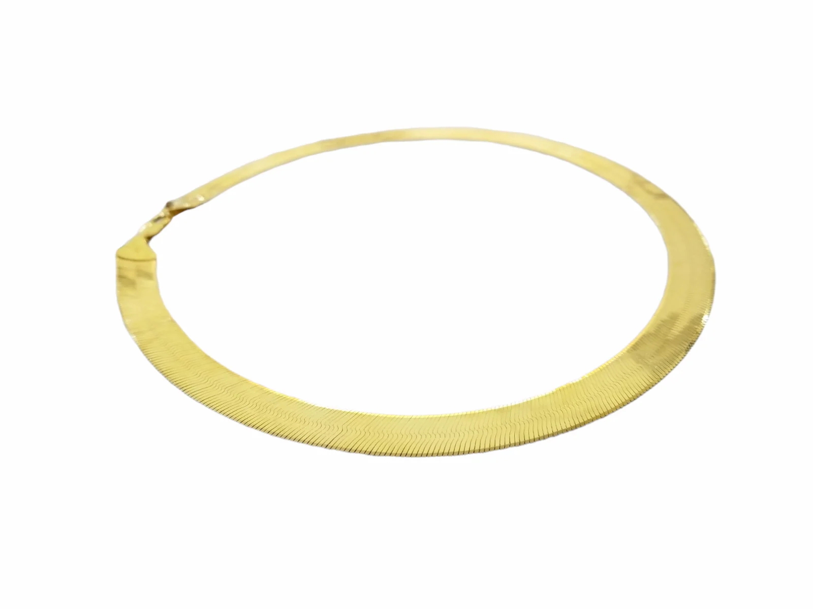 Real 10K Yellow Gold Herringbone 11mm Necklace Chain 22" Inch Lobster Lock Solid - Image 5