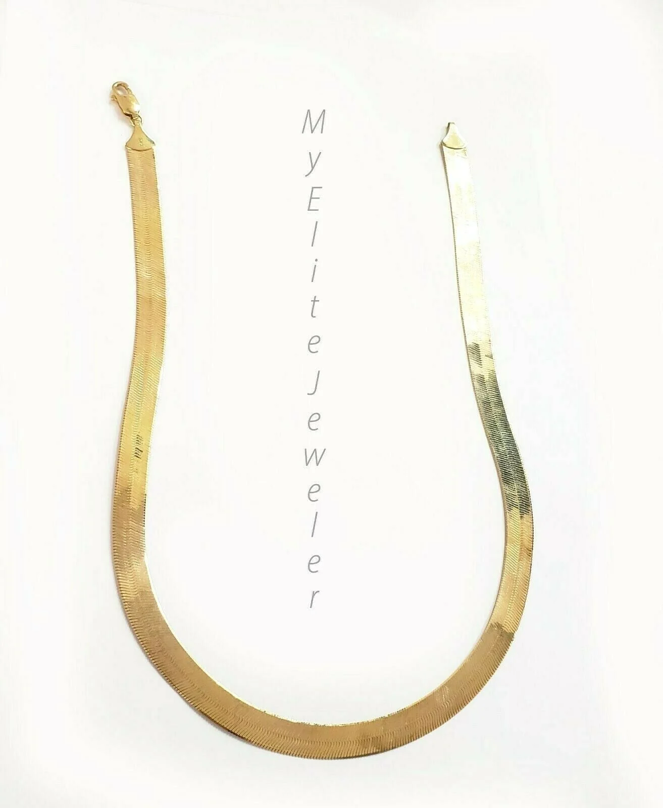 Real 10K Yellow Gold Herringbone Chain 18 Inch 10MM Necklace Ladies Men's SALE!! - Image 3