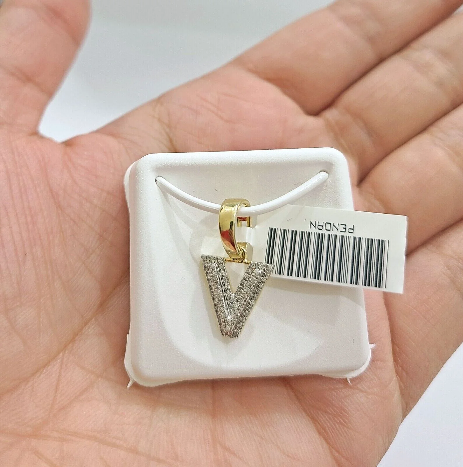 Real 10K Yellow Gold Initials Diamond Cut Charm A-Z Pendant Alphabets - Image 13