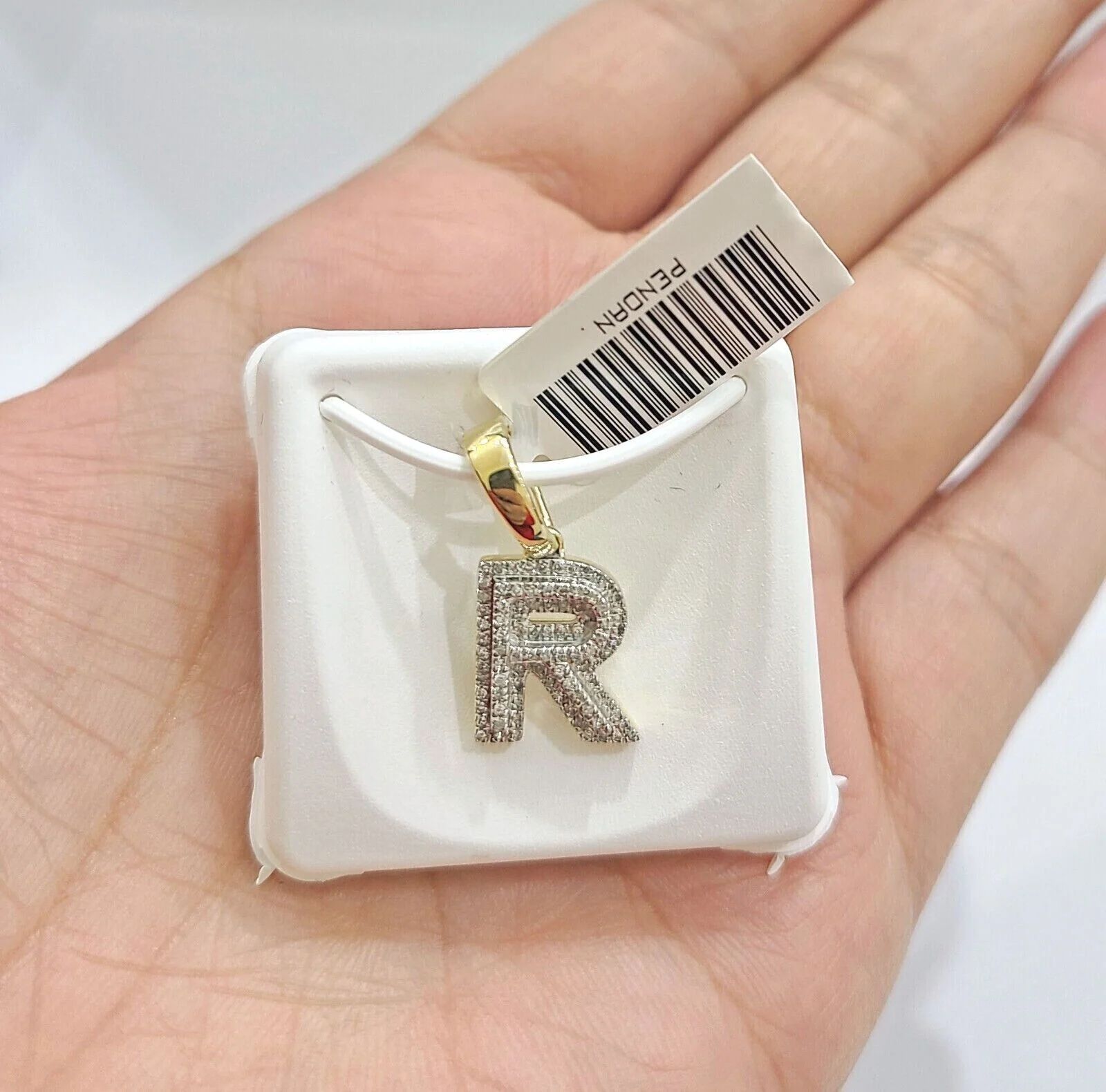 Real 10K Yellow Gold Initials Diamond Cut Charm A-Z Pendant Alphabets - Image 9