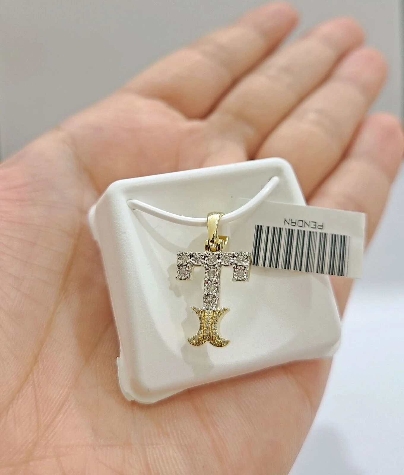 Real 10K Yellow Gold Initials Diamond Cut Charm A-Z Pendant Alphabets - Image 10