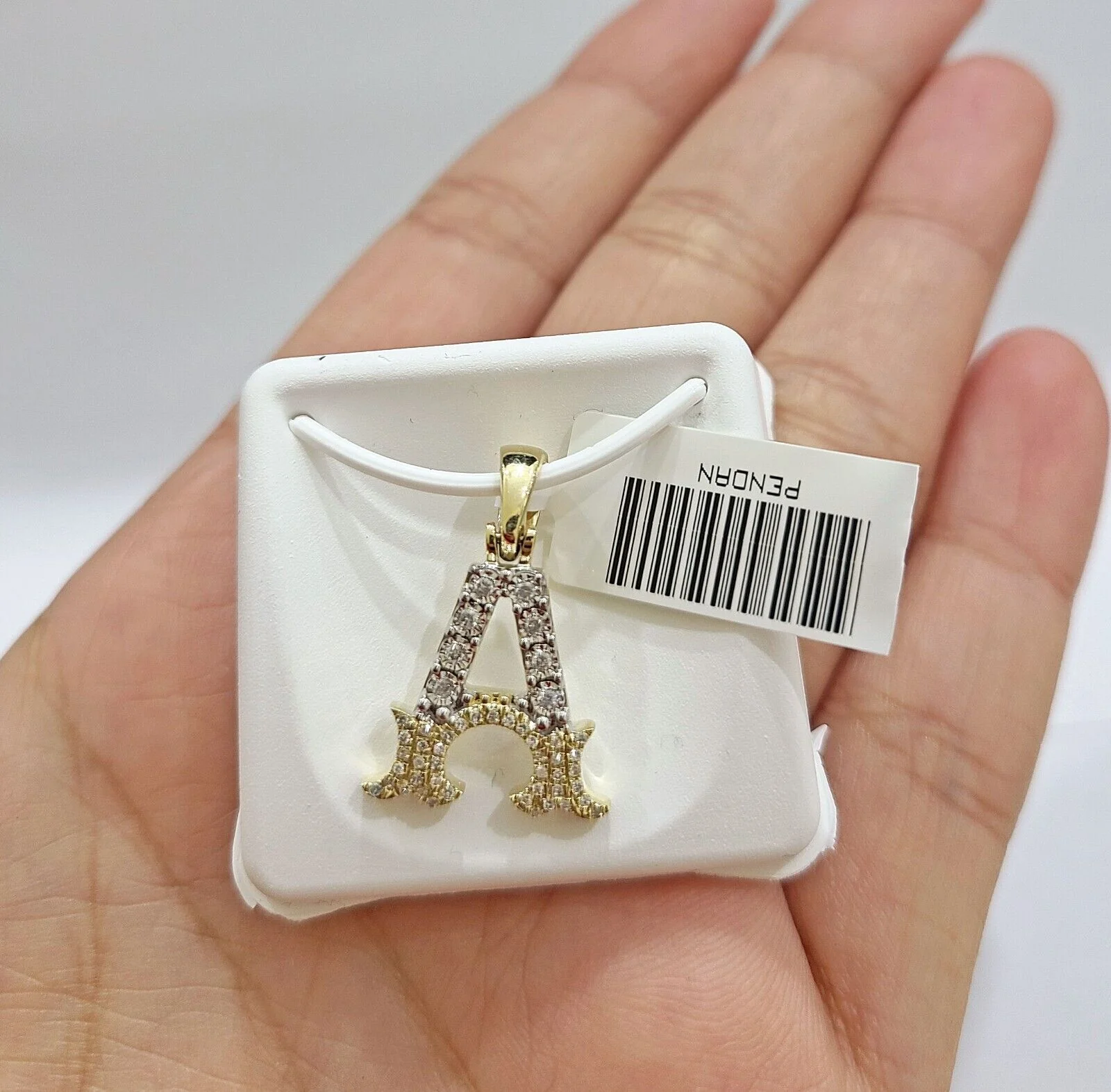Real 10K Yellow Gold Initials Diamond Cut Charm A-Z Pendant Alphabets - Image 16