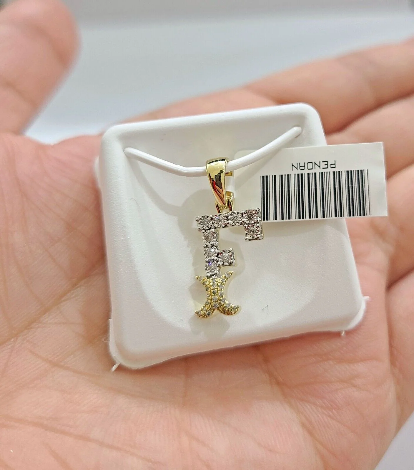 Real 10K Yellow Gold Initials Diamond Cut Charm A-Z Pendant Alphabets - Image 23
