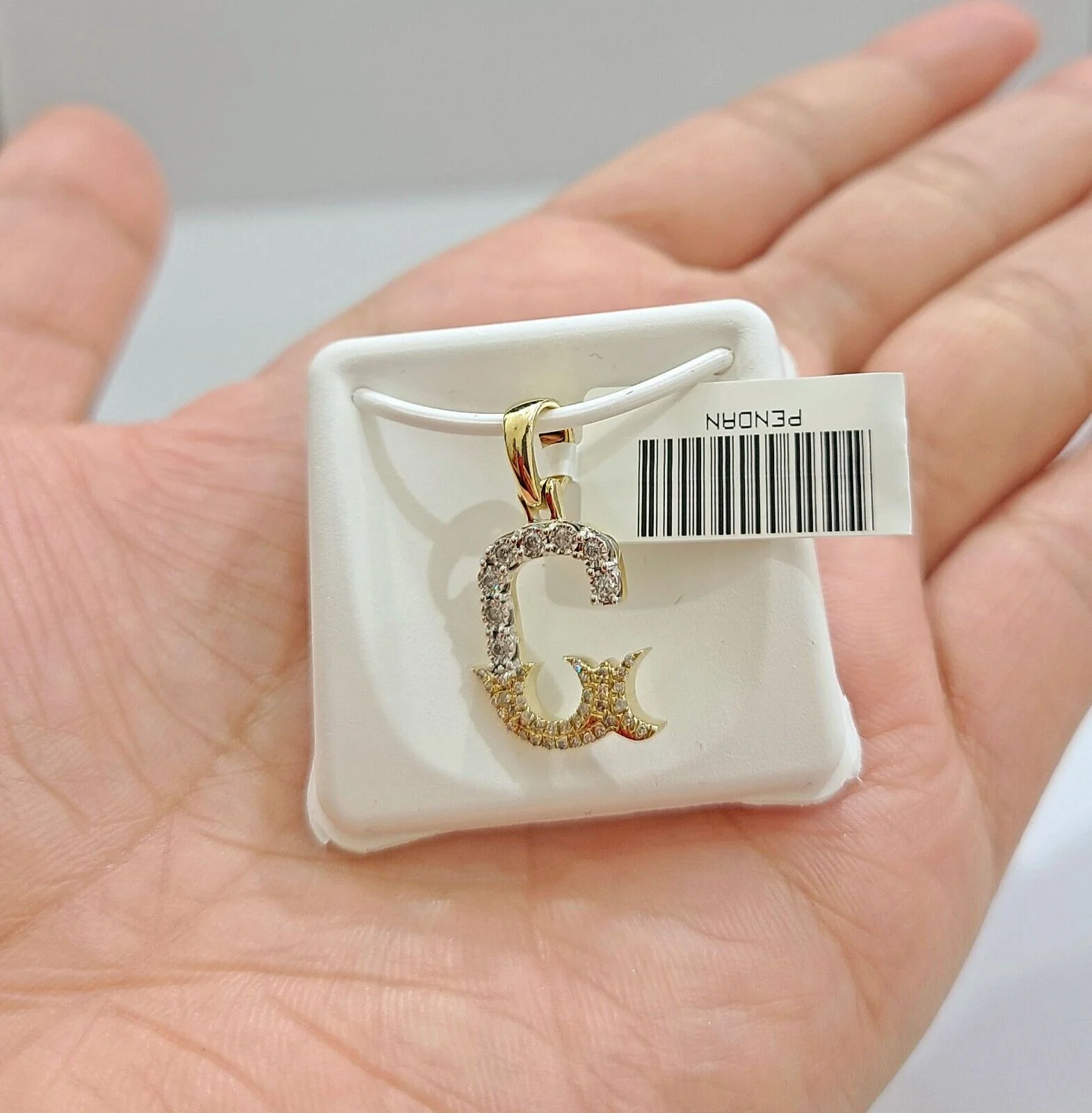 Real 10K Yellow Gold Initials Diamond Cut Charm A-Z Pendant Alphabets - Image 24