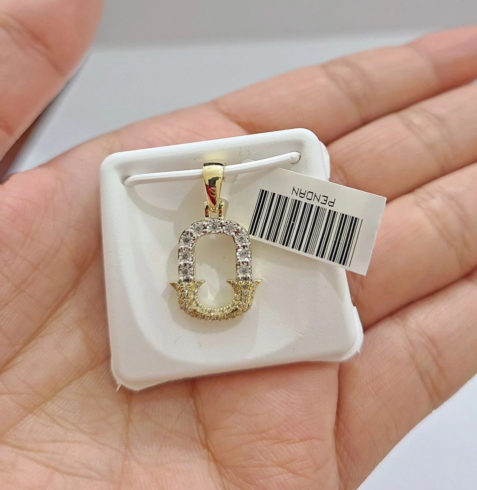 Real 10K Yellow Gold Initials Diamond Cut Charm A-Z Pendant Alphabets - Image 6