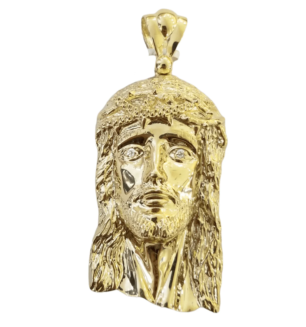 Real 10K Yellow Gold Jesus Pendent Charm 3" Inch 10kt Jesus Head - Image 2