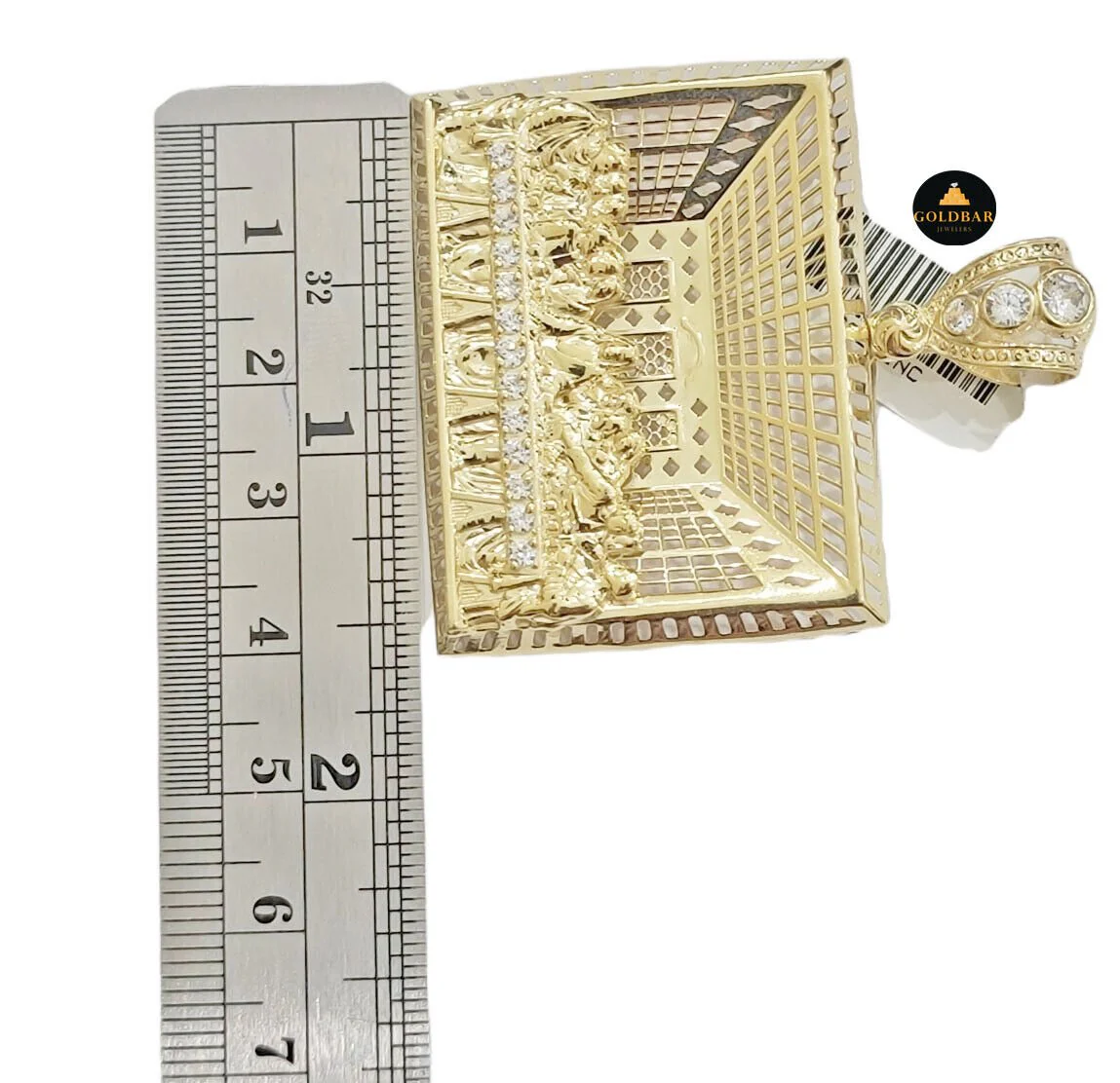 Real 10k Yellow Gold last supper Charm Pendant For Men's 2" Inch For Chain,10KT - Image 3
