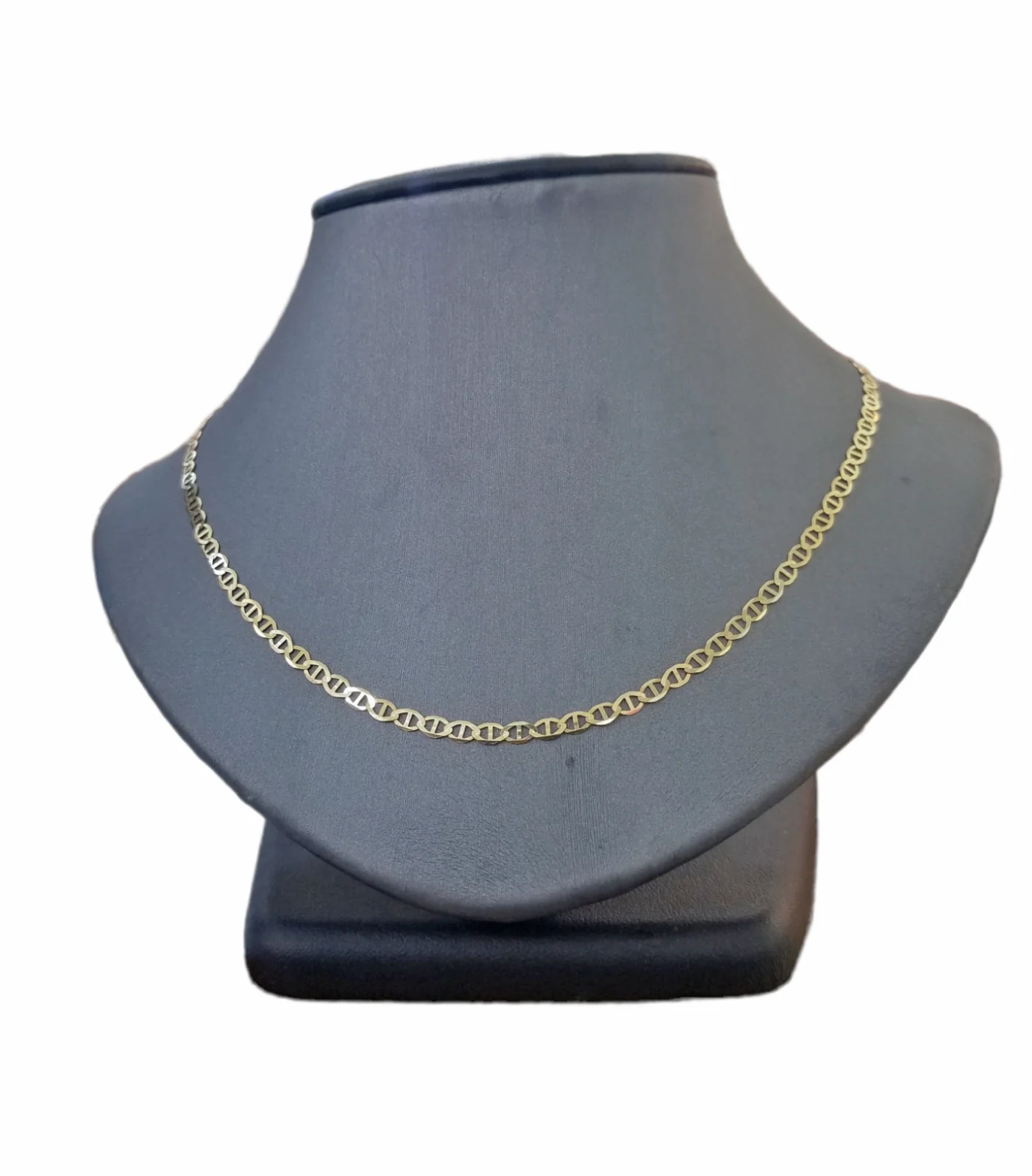 Real 10k Yellow Gold Mariner Anchor Link Chain 3mm Necklace 24" Inch - Image 8