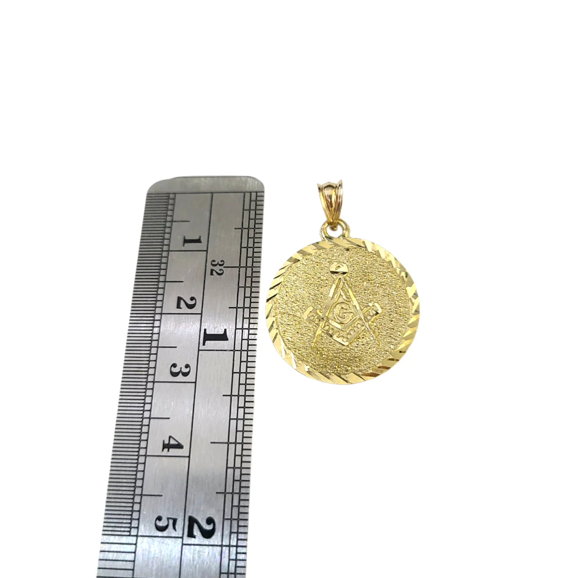 Real 10K Yellow Gold Masonic Freemason Medal Pendant Charm Genuine 10kt - Image 2