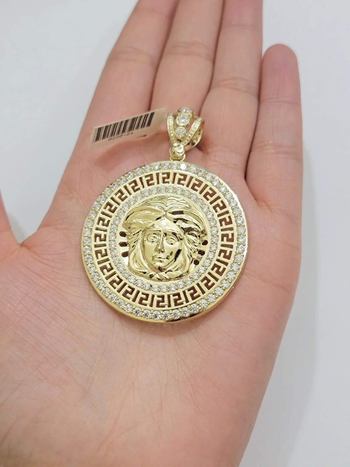 Real 10k Yellow Gold Medusa Head Charm Pendant 2.25" With Stones 10kt for Chain - Image 6