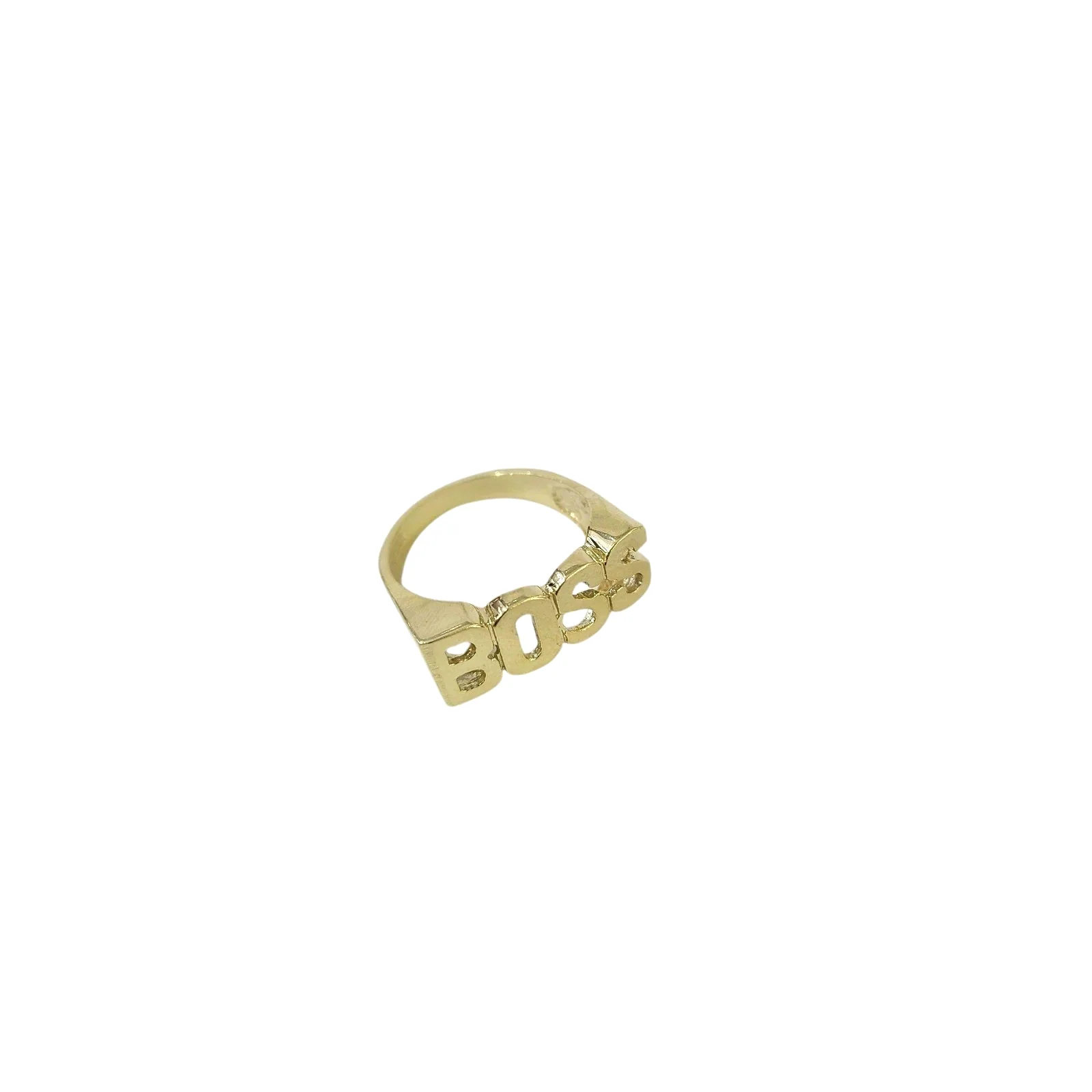 Real 10K Yellow Gold Mens BOSS Ring Letter Bold Statement Pinky Style - Image 7