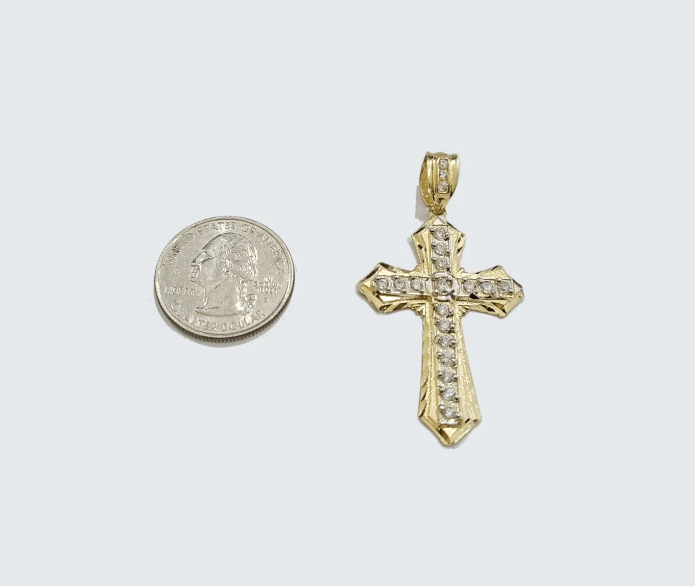 Real 10k Yellow Gold Miami Cuban Chain 5mm 20" inch Necklace Jesus Cross Charm - Image 7
