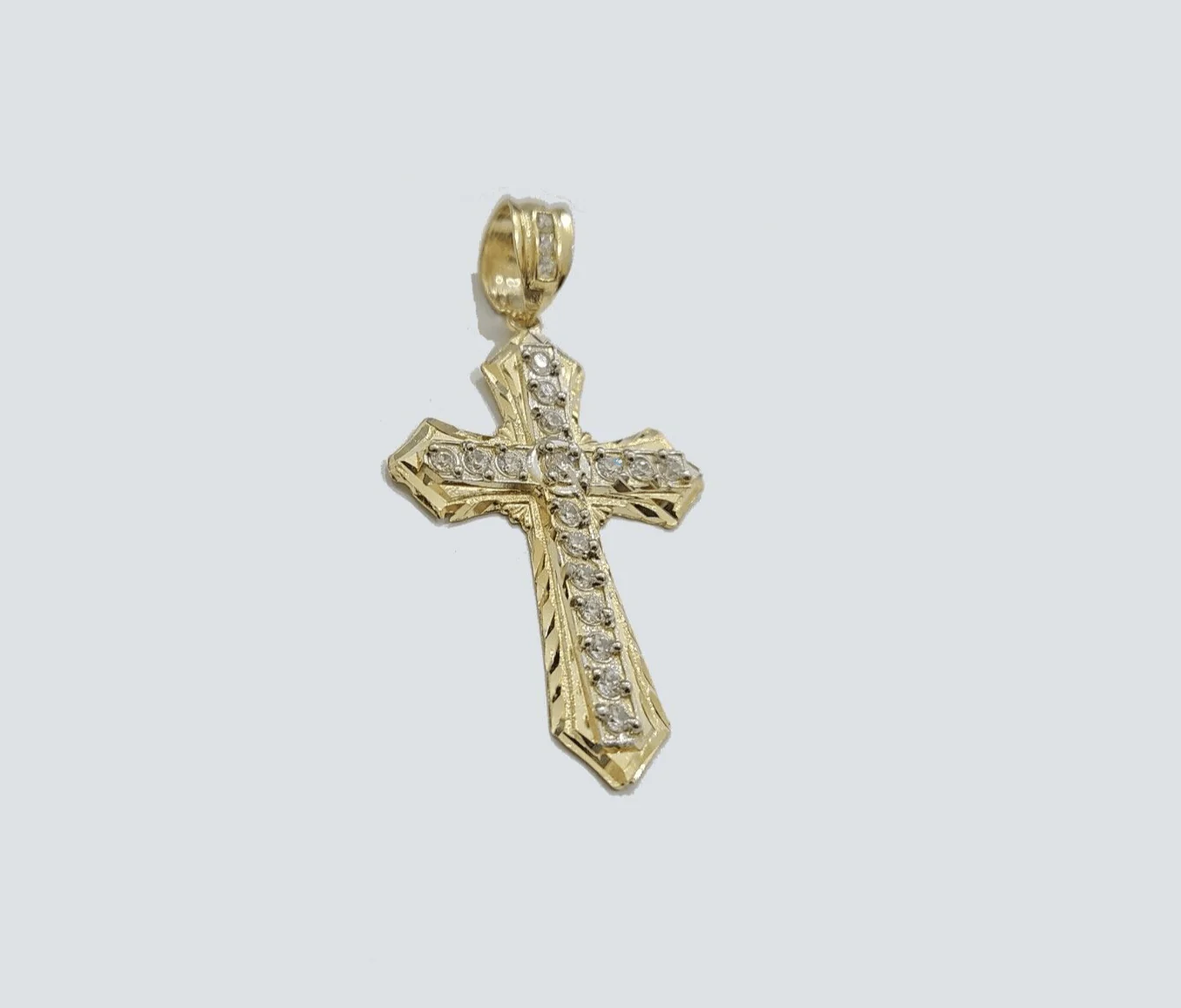 Real 10k Yellow Gold Miami Cuban Chain 5mm 24" inch Necklace Jesus Cross Charm - Image 4