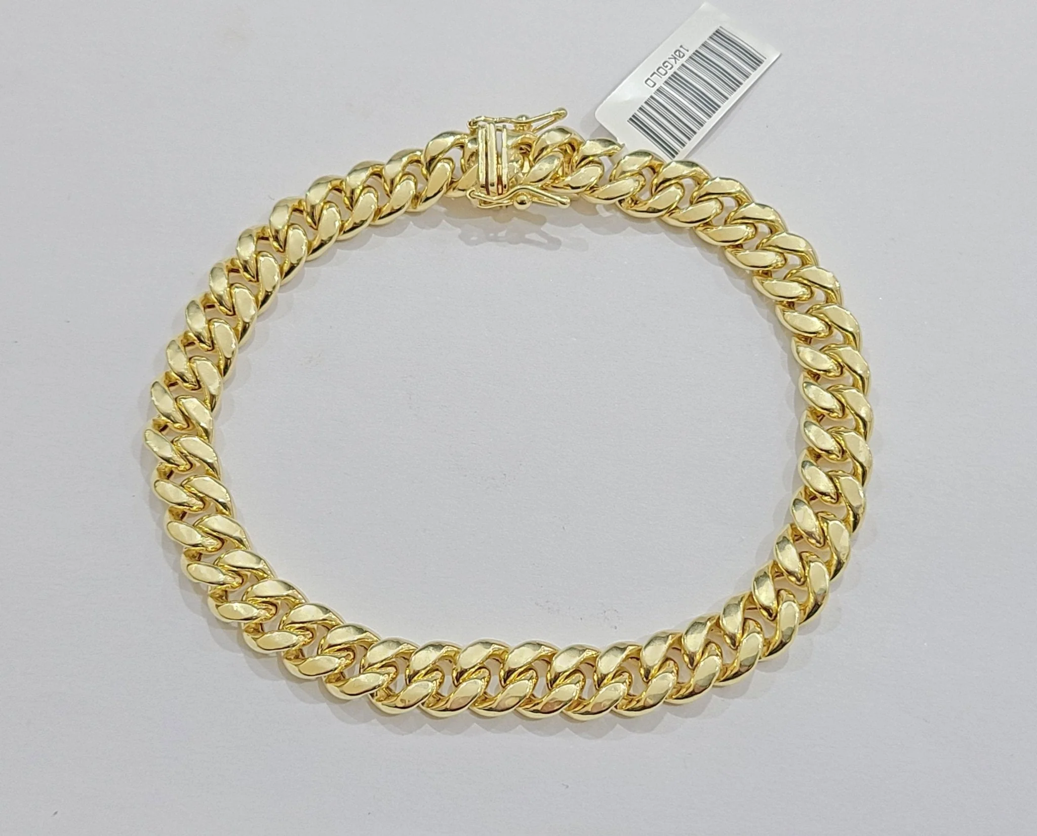 Real 10k Yellow Gold Miami Cuban Link Bracelet 9.5" inch 8mm 10kt Box Lock Men - Image 4