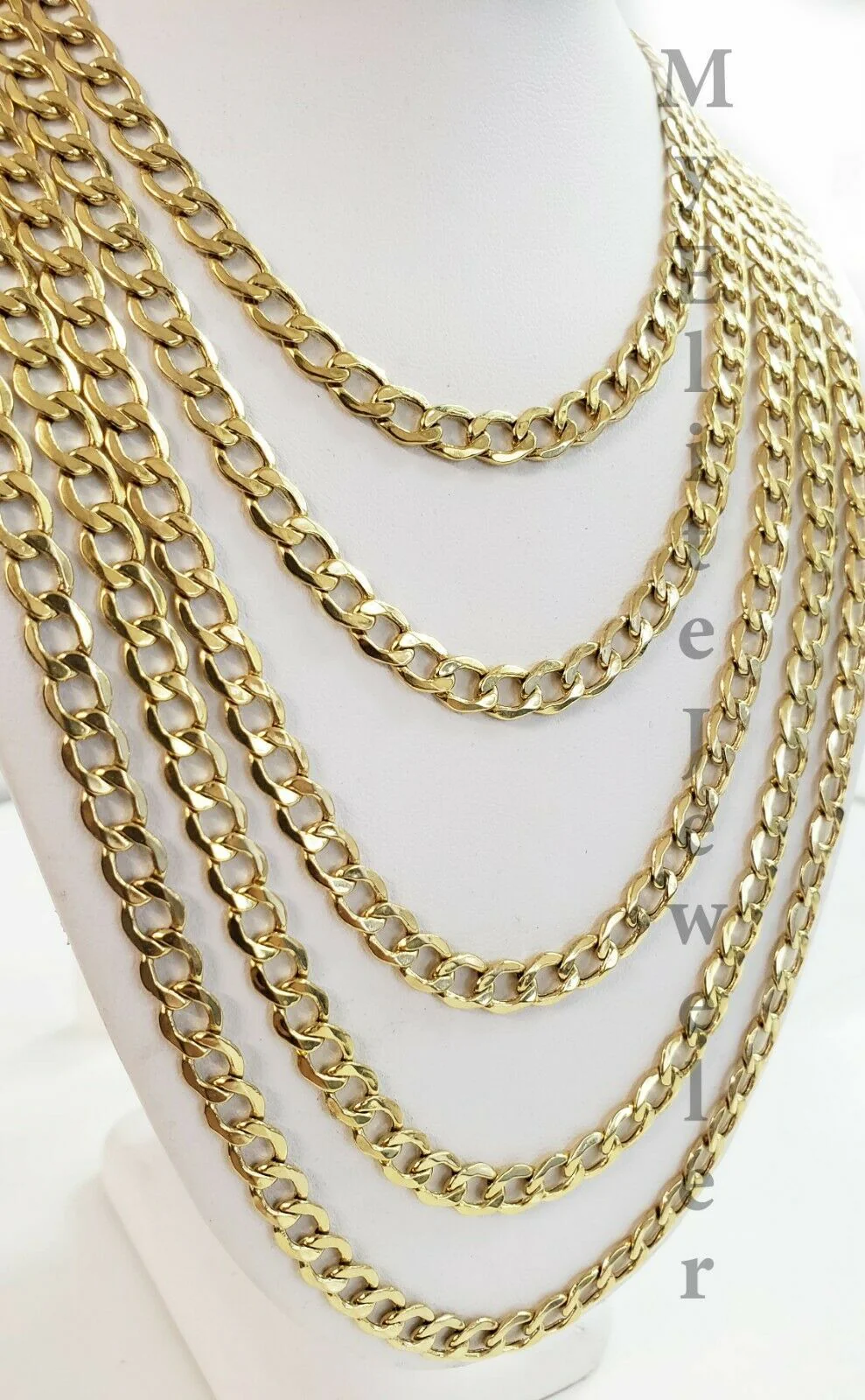 REAL 10k Yellow Gold Necklace 5mm Cuban Curb Link 18" 20" 22 24 26 28 Inch Chain - Image 3