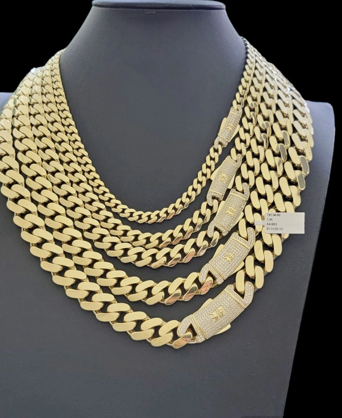 Real 10k Yellow Gold Necklace Link Chain Royal Cuban 7mm- 15mm 20 22 24 26 Inch - Image 7