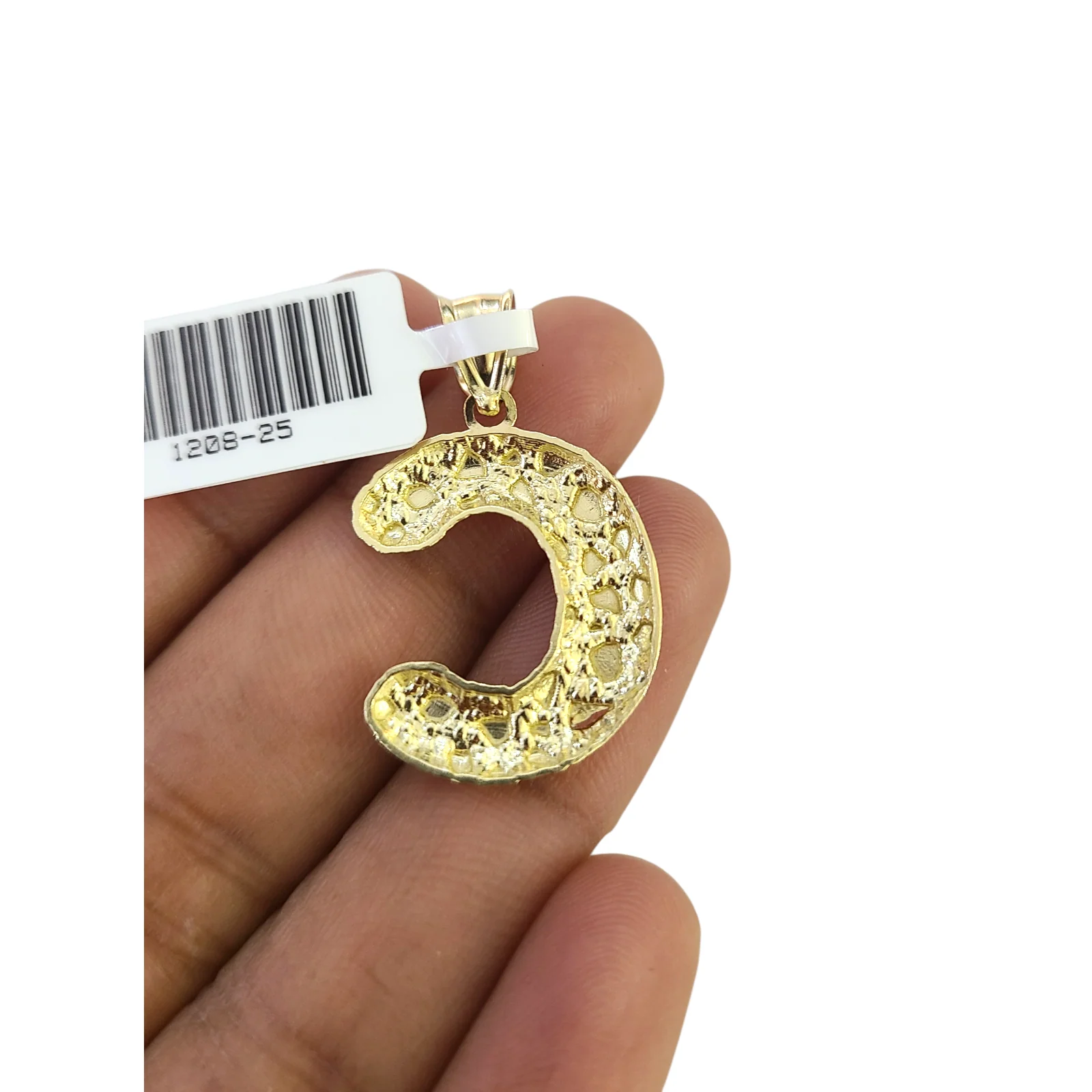 Real 10K Yellow Gold Nugget Alphabet Initials Charm Pendant Genuine 10Kt A to Z - Image 8