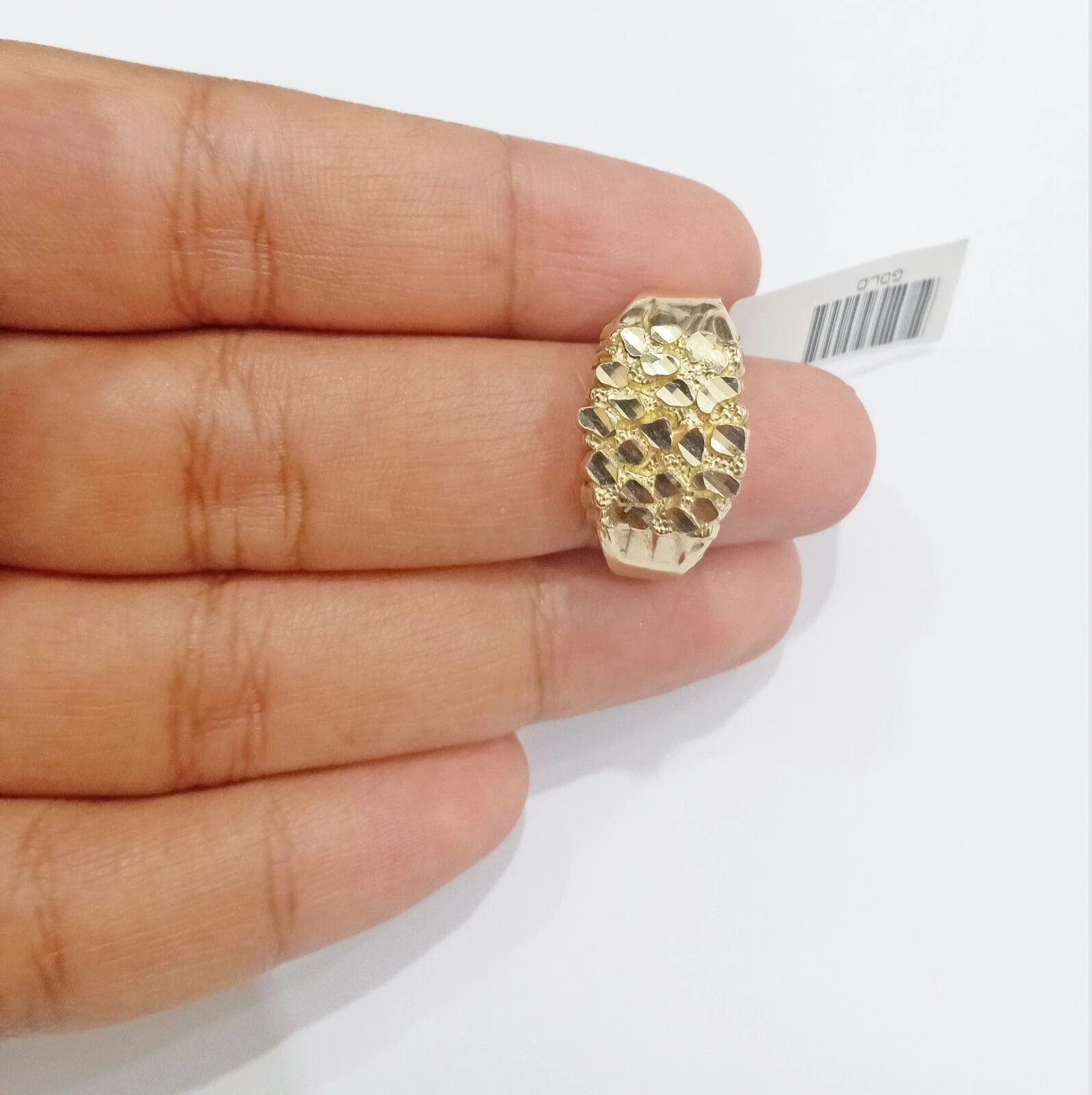 Real 10k Yellow Gold Nugget Ring Band All Sizes 10kt gold Casual  Pinky - Image 3