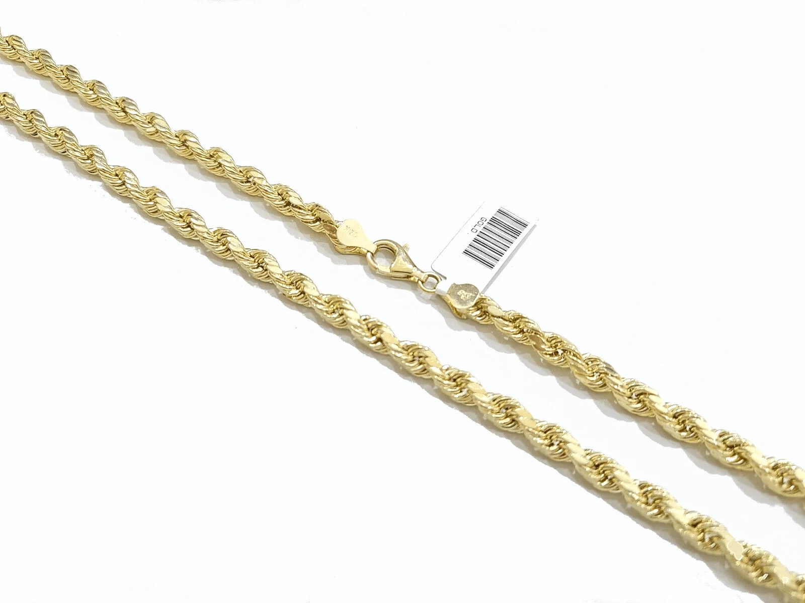 Real 10k Yellow Gold Rope Chain 22'' Necklace anchor cross charm pendant - Image 6