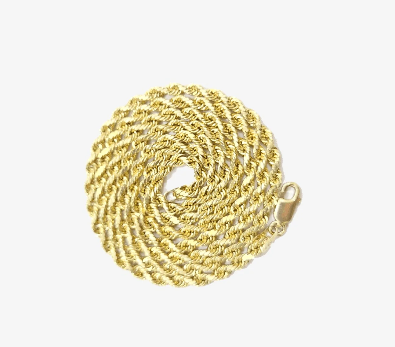 Real 10k Yellow Gold Rope Chain 26'' Necklace Praying Hand Cross Charm Pendant - Image 6