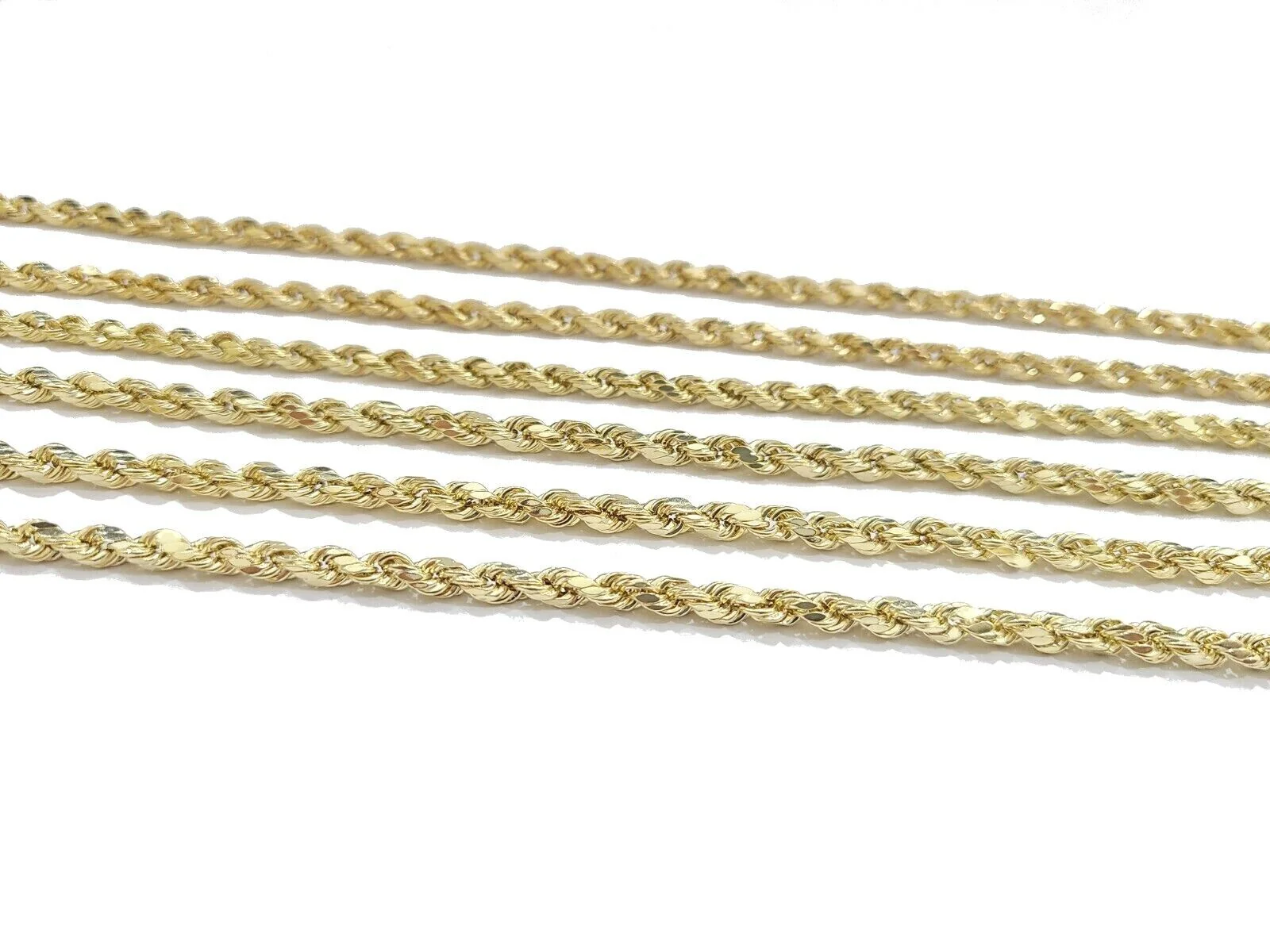 Real 10k Yellow Gold Rope Chain 3mm Necklace 16" - 28 Inch Diamond Cut men Women - Image 7