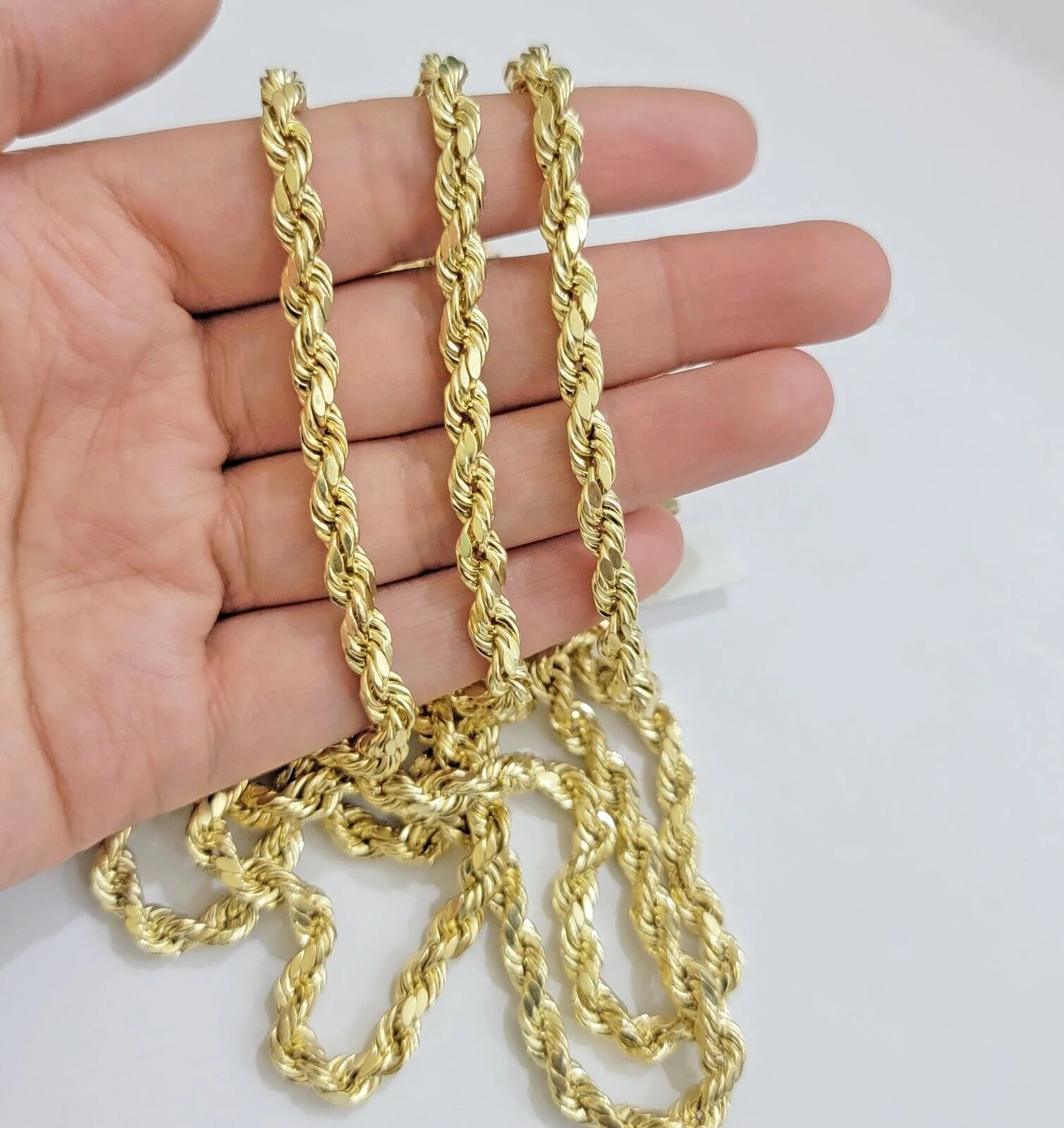 Real 10K Yellow Gold Rope Chain 6mm Necklace 20 in 22 in 24 in 26 in 28 in 30 in - Image 5