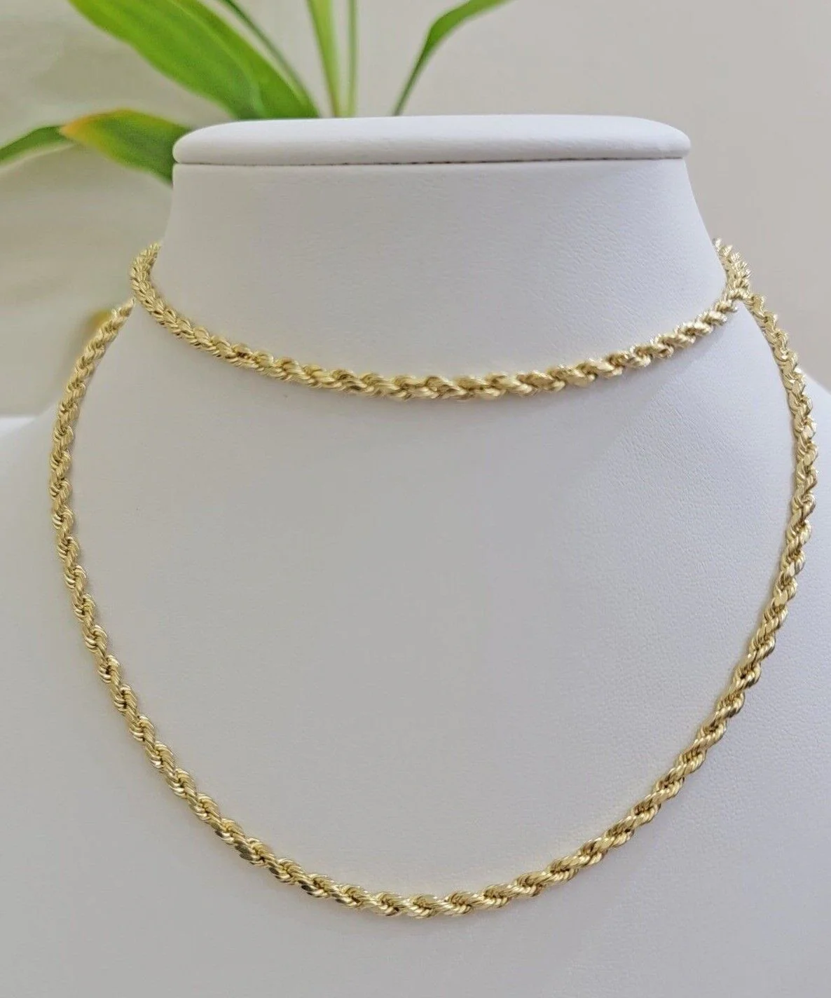 Real 10k Yellow Gold Rope Chain Cross Charm Pendant SET 3mm Necklace 18 -28 Inch - Image 6