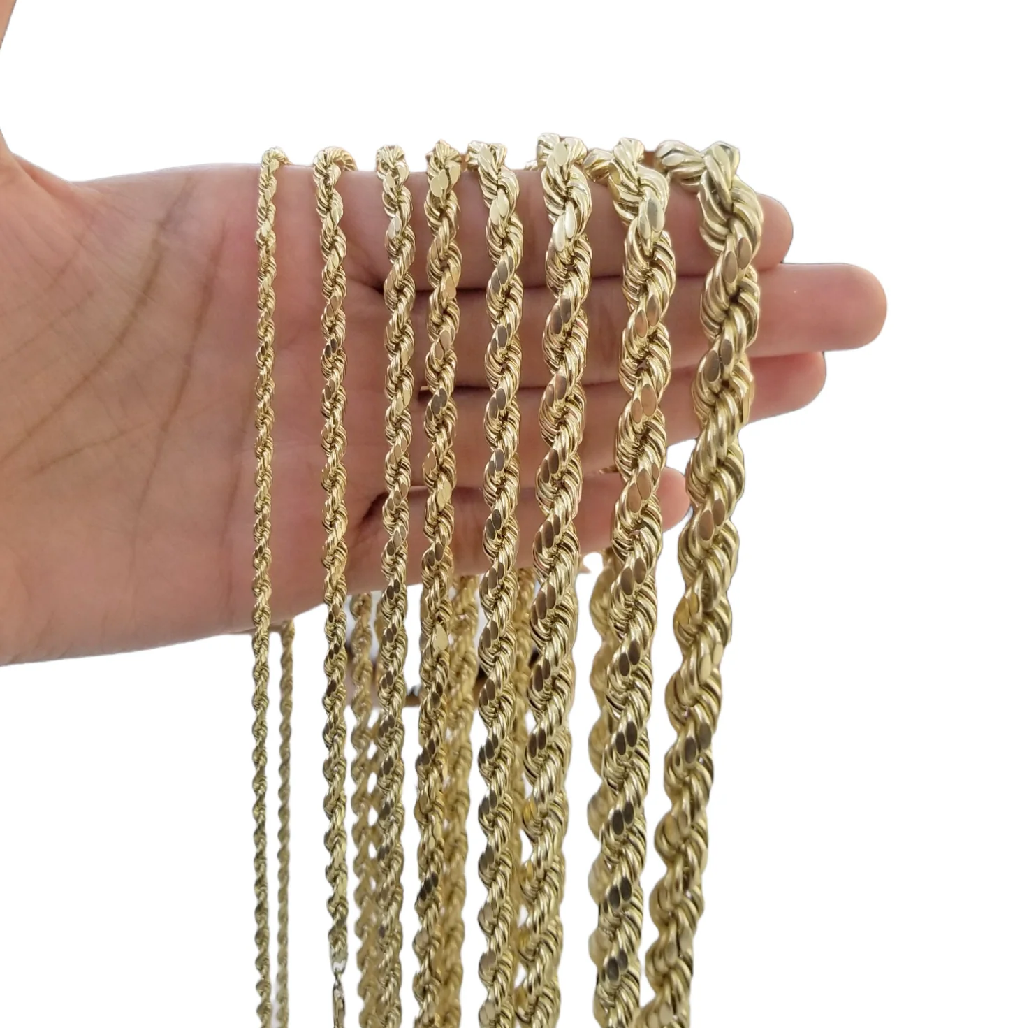 Real 10K Yellow Gold Rope Chain Necklace 26 Inch 3mm- 10mm Real 10k Men Women - Image 11
