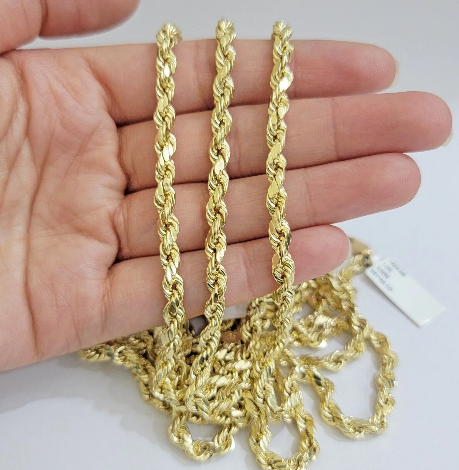 Real 10K Yellow Gold Rope Chain Necklace 5mm Necklace 18" - 30 Inch 10kt Mens - Image 10