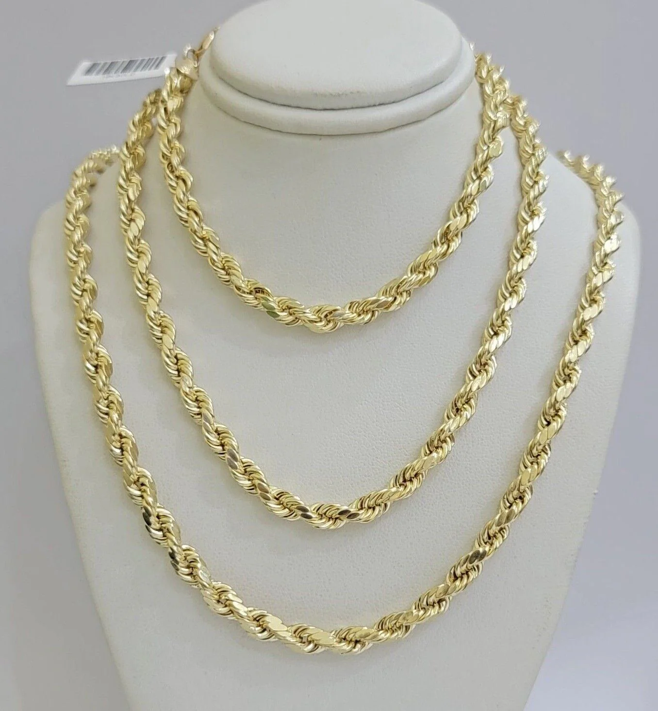 Real 10k Yellow Gold Rope Chain Necklace 6mm 18-28 Inch Diamond Cuts Men's 10kt - Image 6