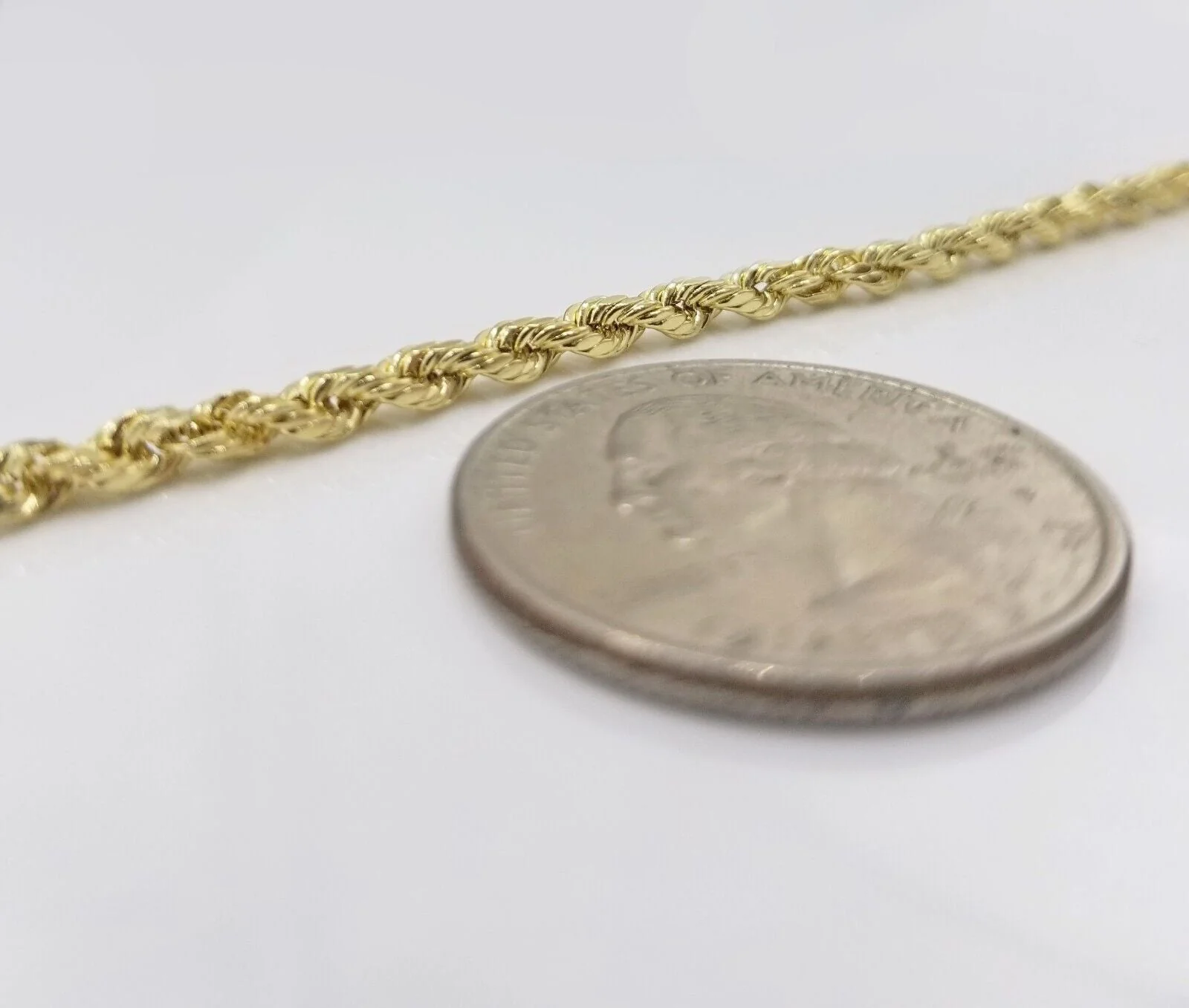 Real 10k Yellow Gold Rope Chain & Pharoah Head Pendant 2.5mm 18-26 inch Necklace - Image 11