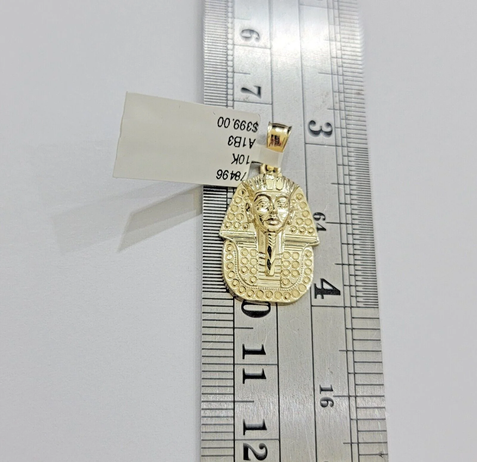 Real 10k Yellow Gold Rope Chain & Pharoah Head Pendant 2.5mm 18-26 inch Necklace - Image 6
