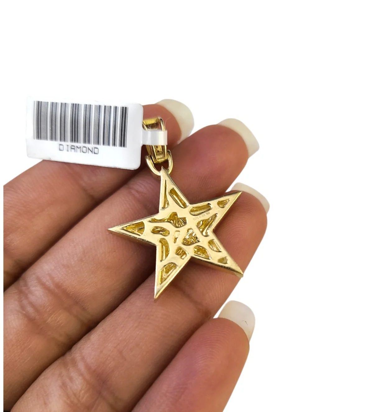 Real 10k Yellow Gold Star Diamond Charm Pendant 1.25'' inch Genuine 10kt - Image 5