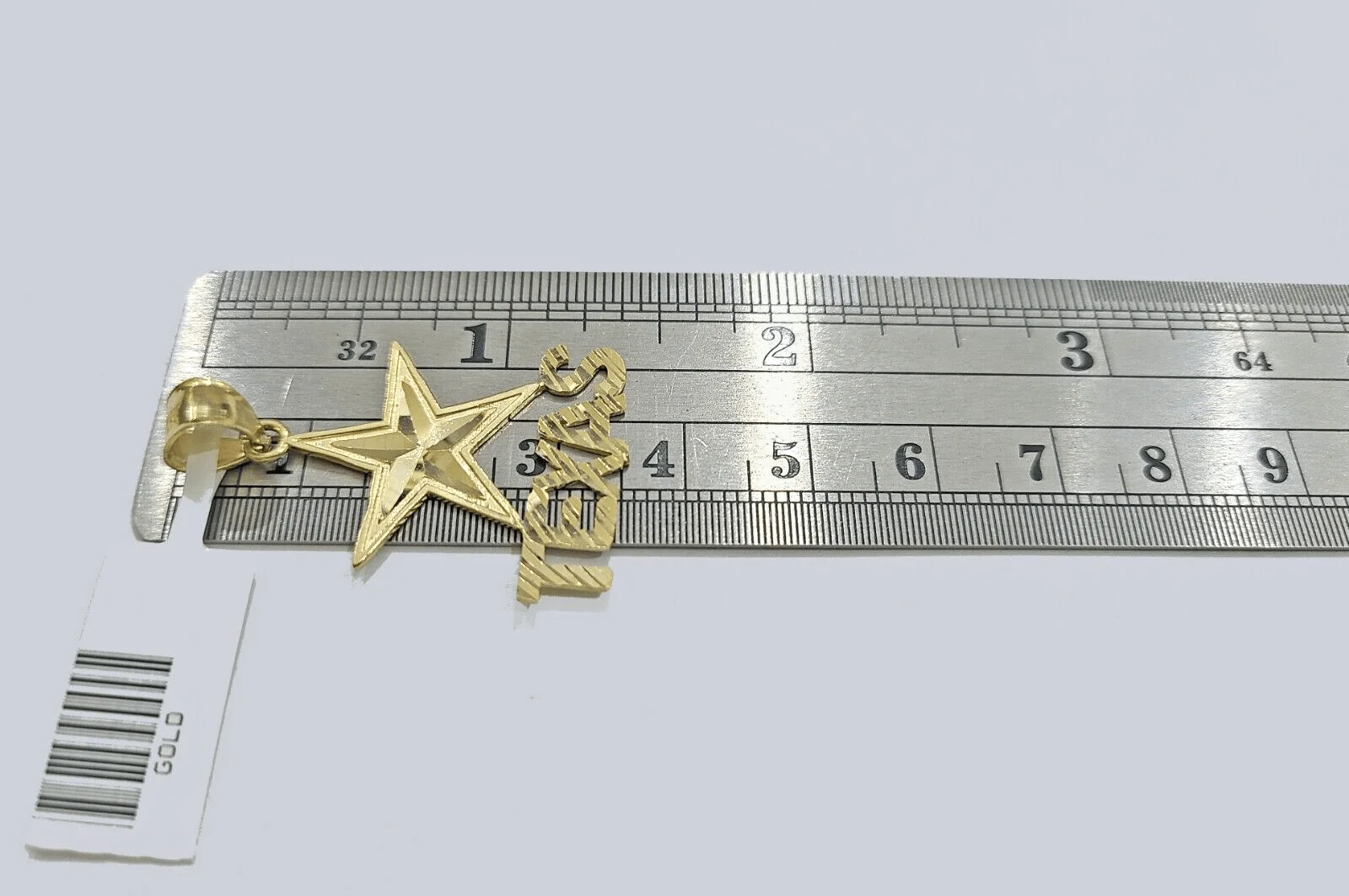 Real 10k Yellow Gold Texas Star Charm 1'' inches Pendant 10kt for Chain - Image 4