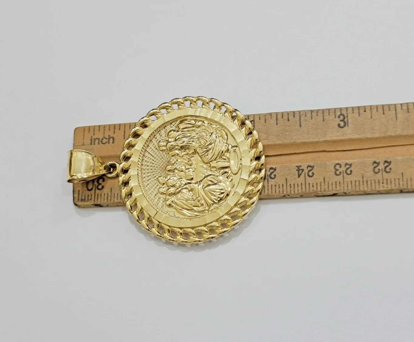 Real 10kt Last Supper Charm Pendant 10k Yellow Gold Chain Necklace 2 Inches SALE - Image 4