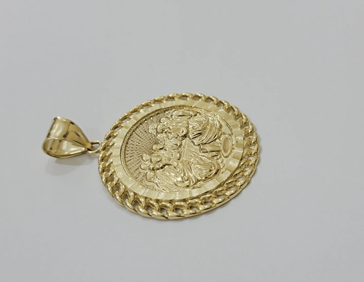 Real 10kt Last Supper Charm Pendant 10k Yellow Gold Chain Necklace 2 Inches SALE - Image 7