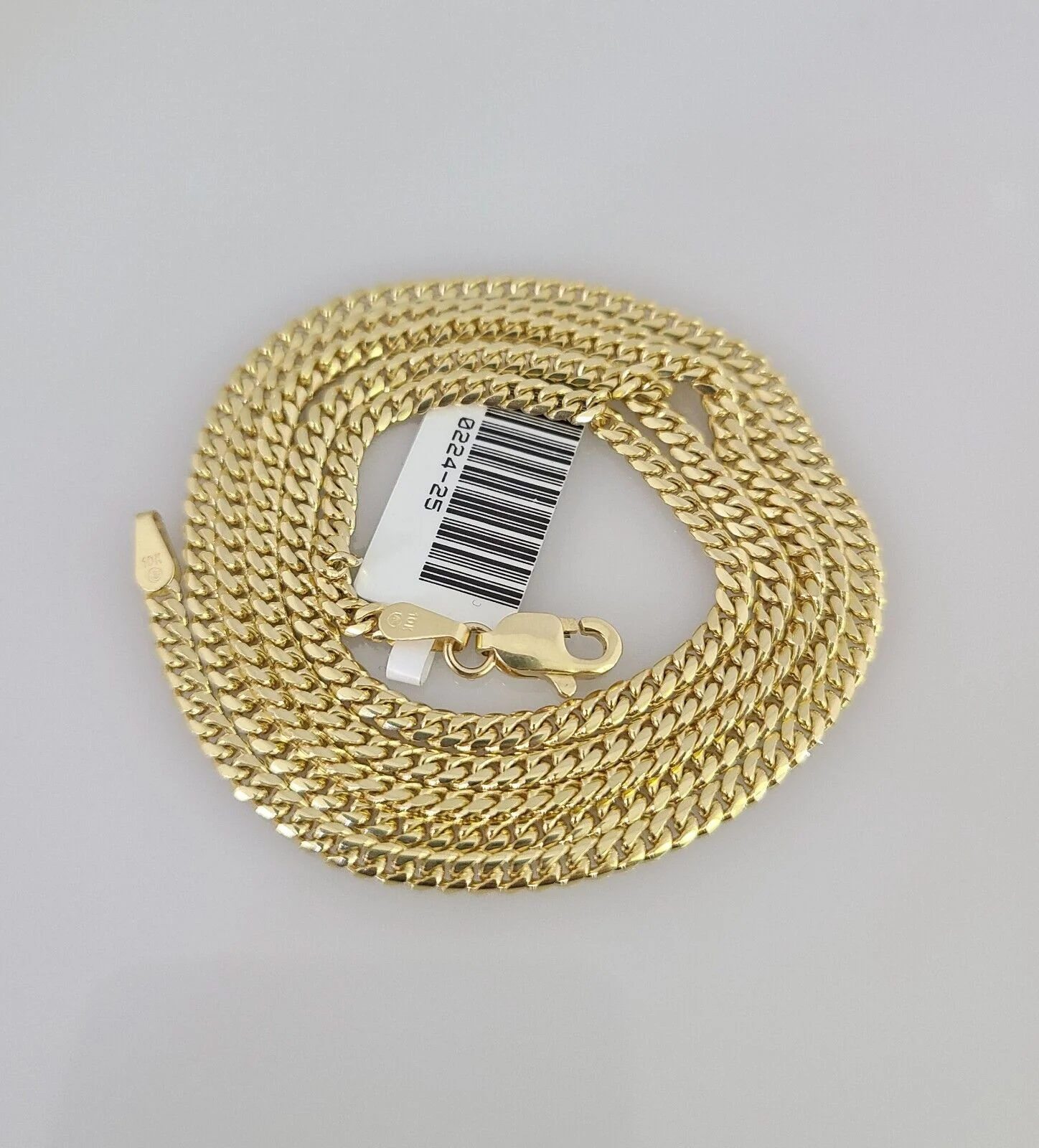 Real 10kt Solid Miami Cuban Link Yellow Gold Chain 3mm Necklace 18 Inches CHOKER
