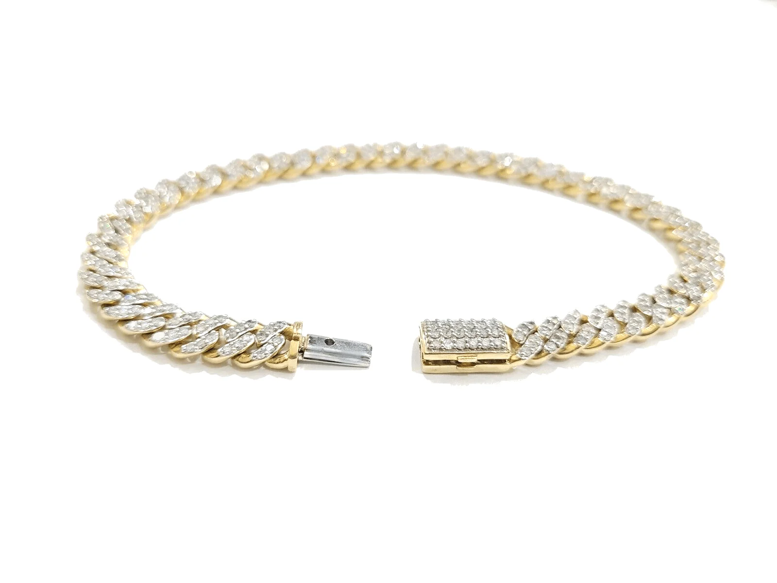 Real 10kt Solid Yellow Gold Miami Cuban Diamond Bracelet Unisex 9'' Inches 7mm - Image 2