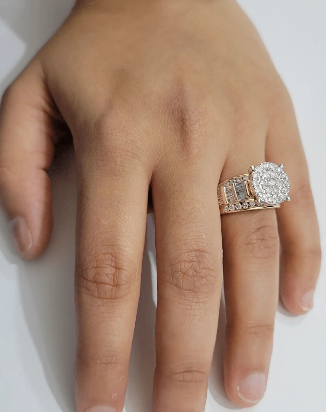 Real 10kt Yellow Gold 2CT Diamond Ring Women Band Natural Genuine Wedding SALE - Image 2