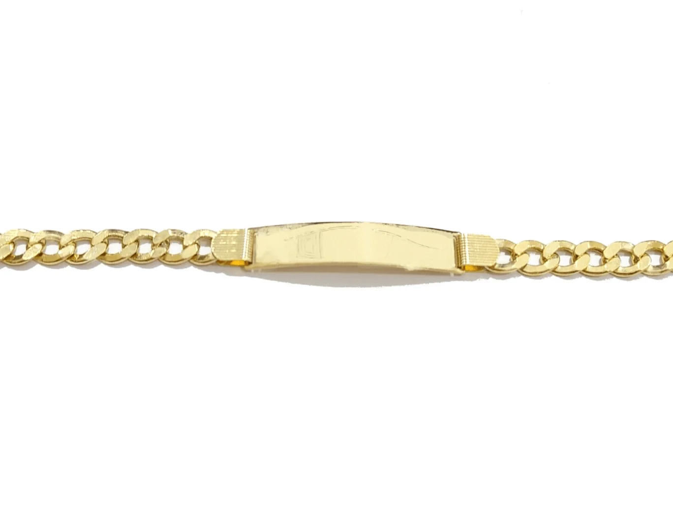 Real 10kt Yellow Gold Cuban Curb Link ID Bracelet Unisex 8.5'' 10mm Unisex - Image 6